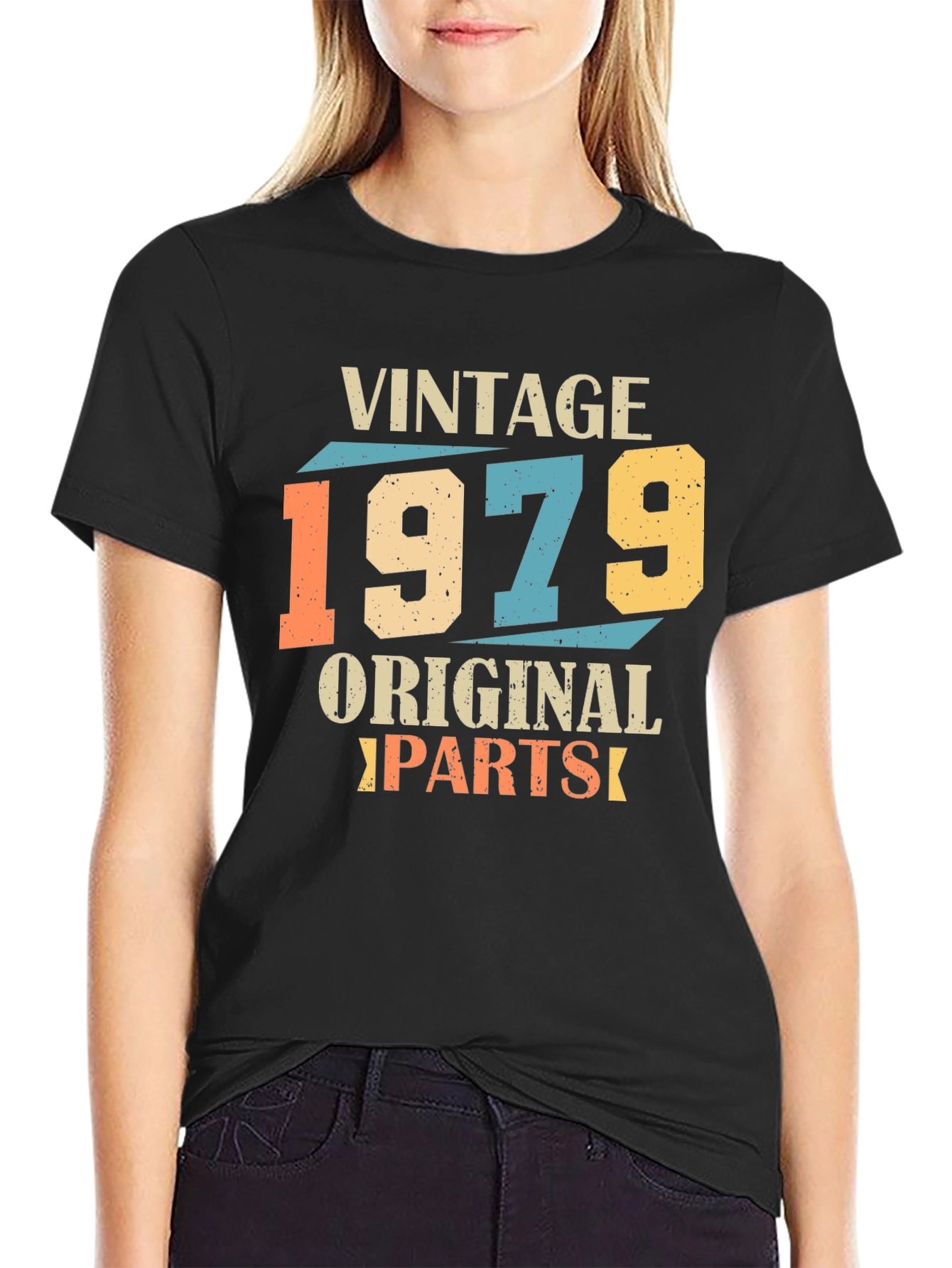 Black Vintage 1979 Original Parts Graphic T-Shirt view 2
