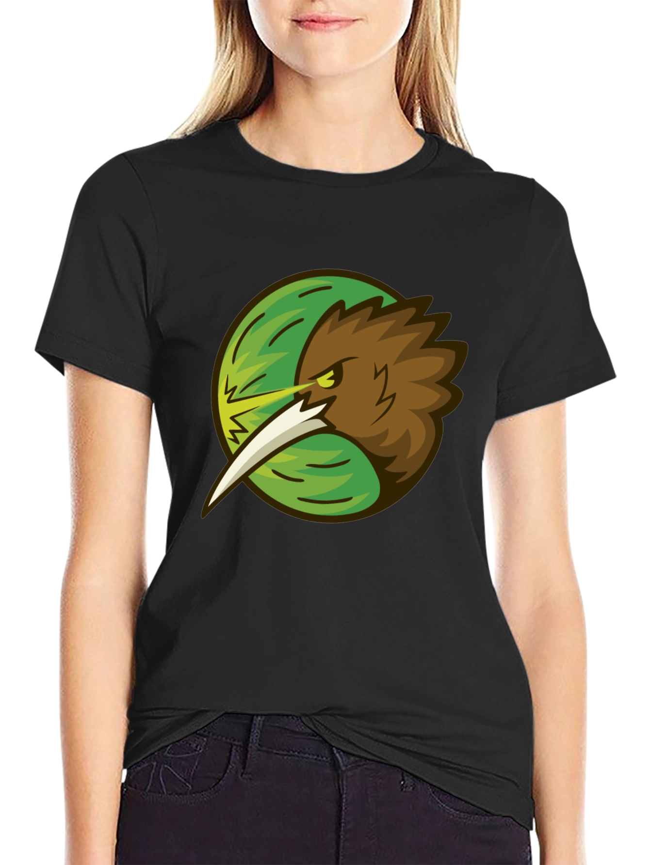Black Kiwi Bird Graphic Tee - Stylish Black T-Shirt view 2