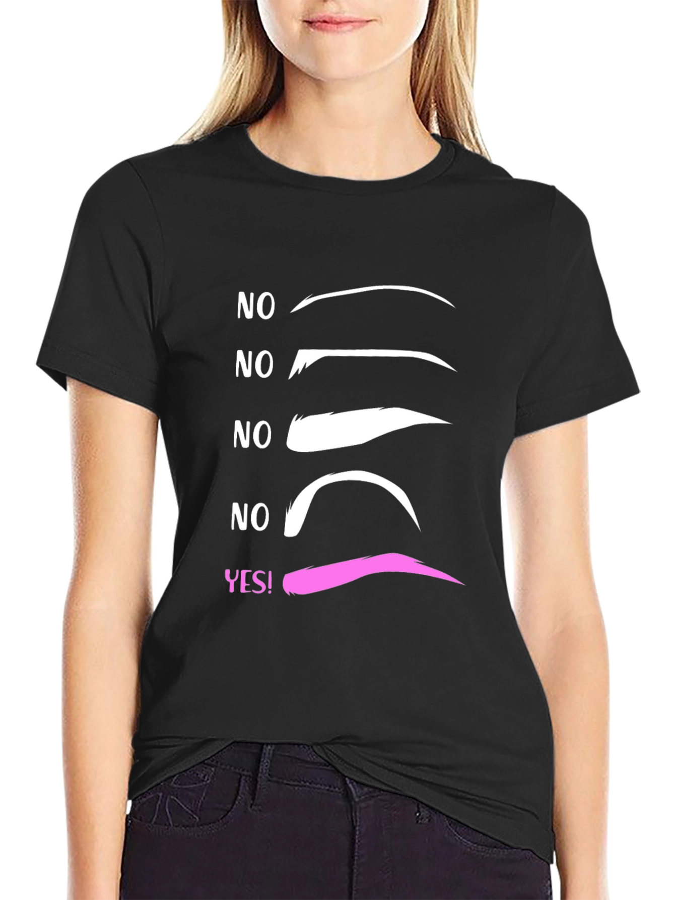 Black Eyebrow T-Shirt - Makeup Artist Humor view 2