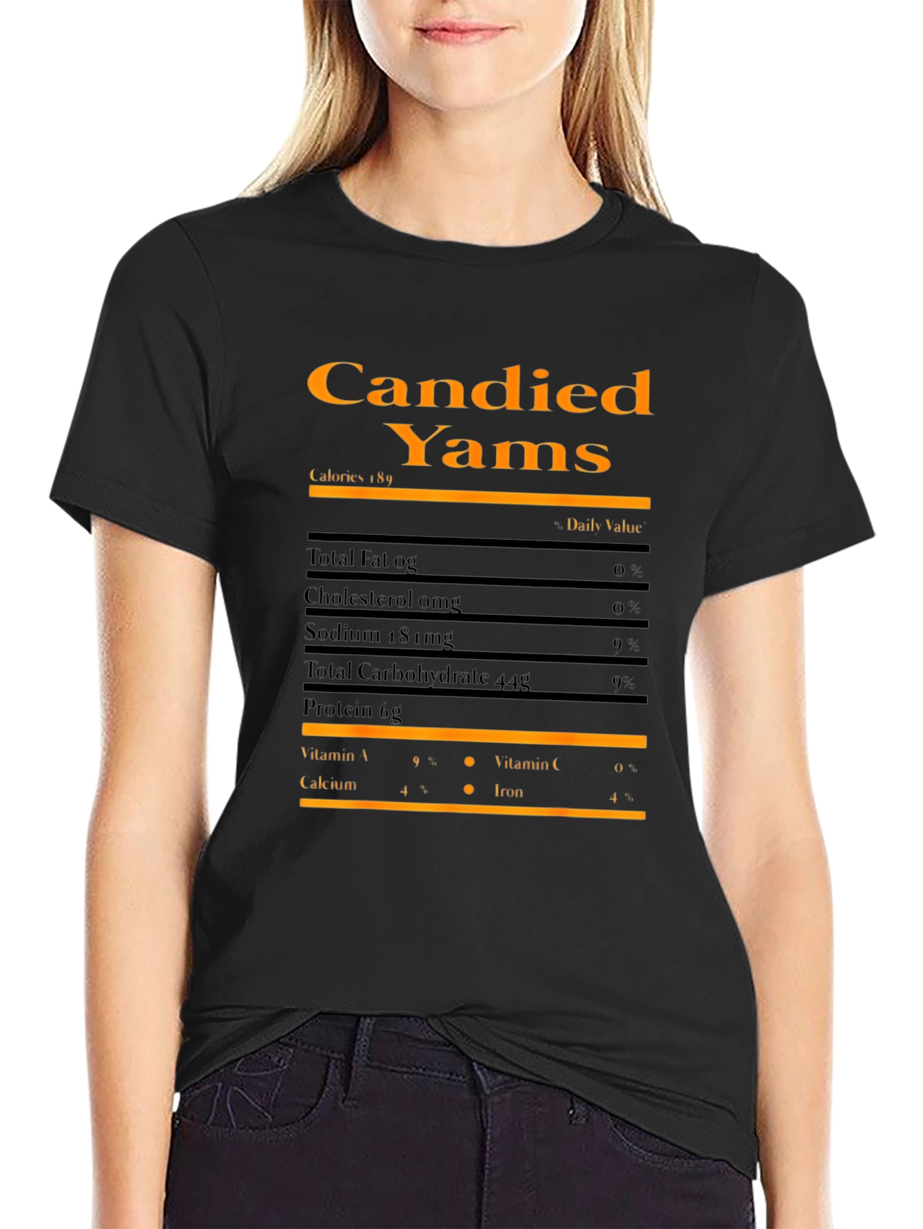 Candied Yams Nutrition Facts T-Shirt - 2