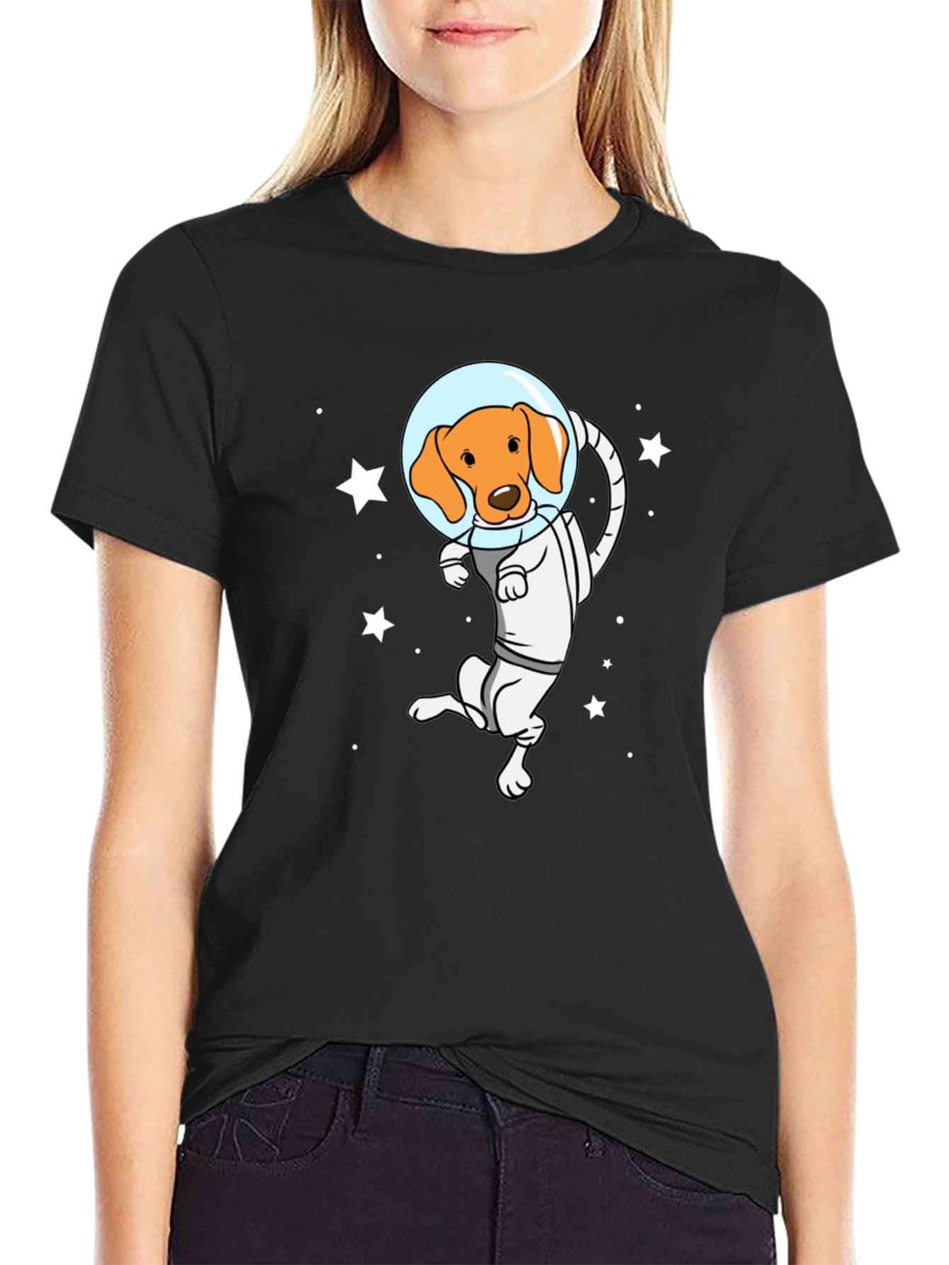 Black Dog Astronaut Graphic T-Shirt view 2