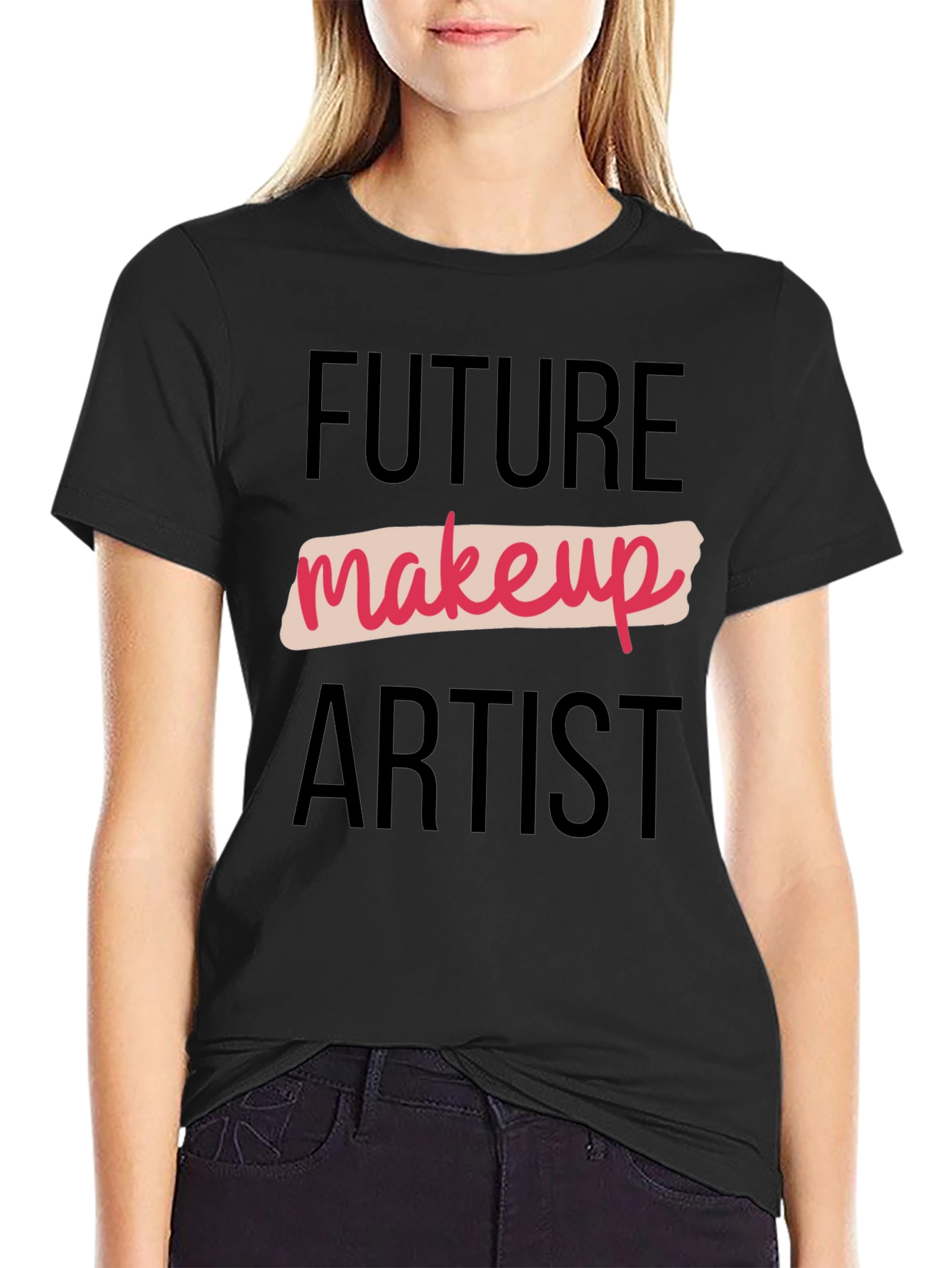 Black Future Makeup Artist Black Graphic Tee view 2