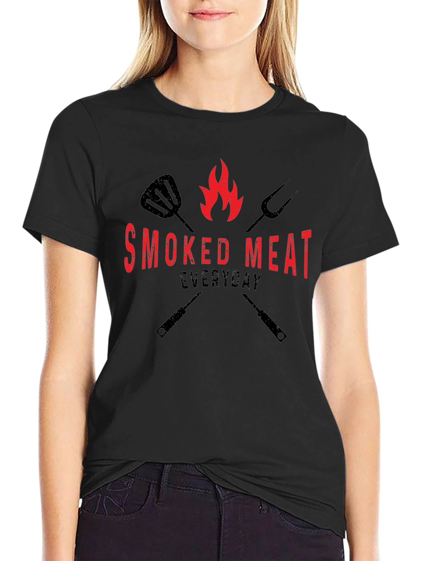 Black Smoked Meat Everyday Black Graphic Tee view 2
