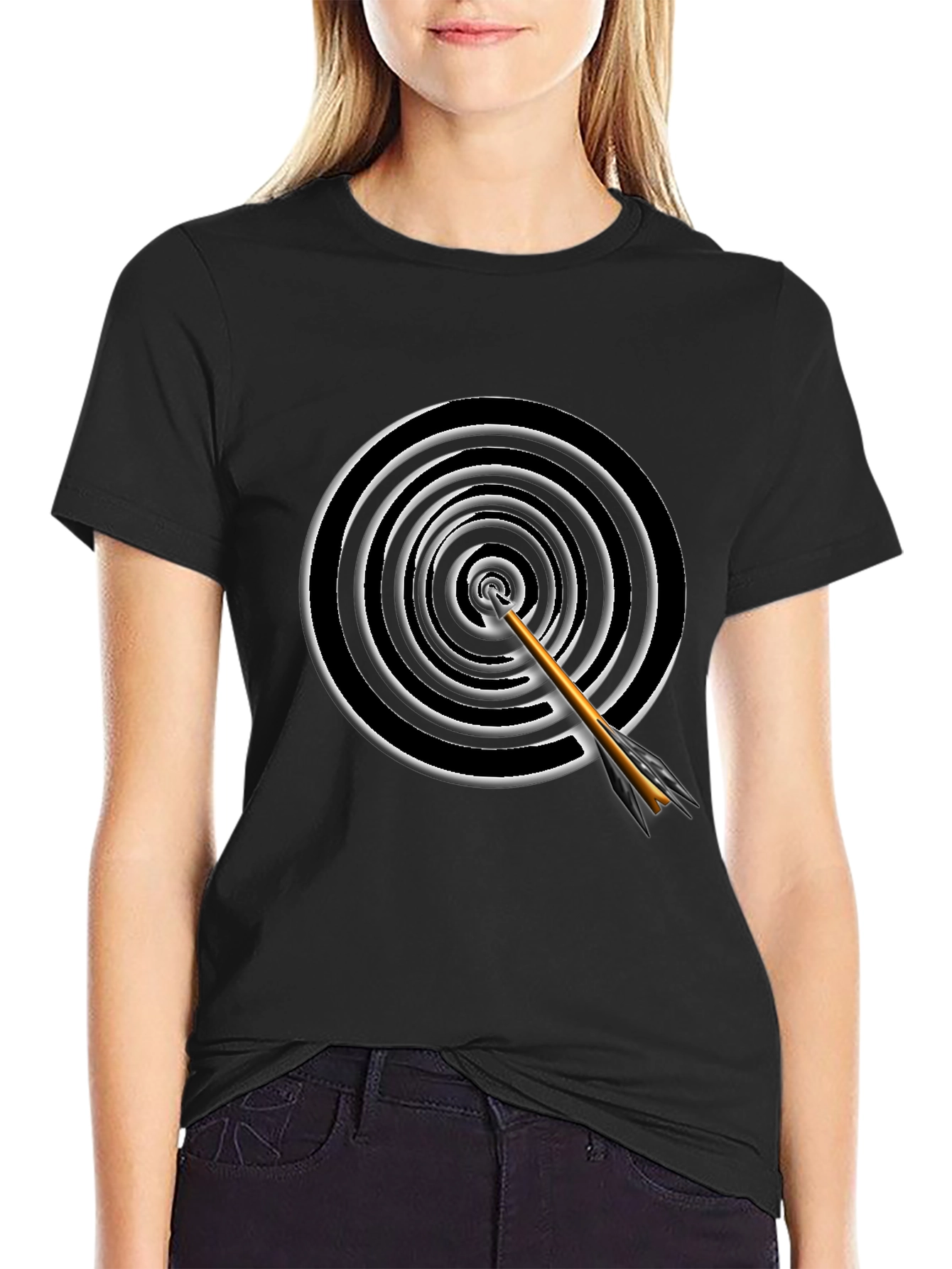 Black Target Arrow Graphic Tee - Black view 2