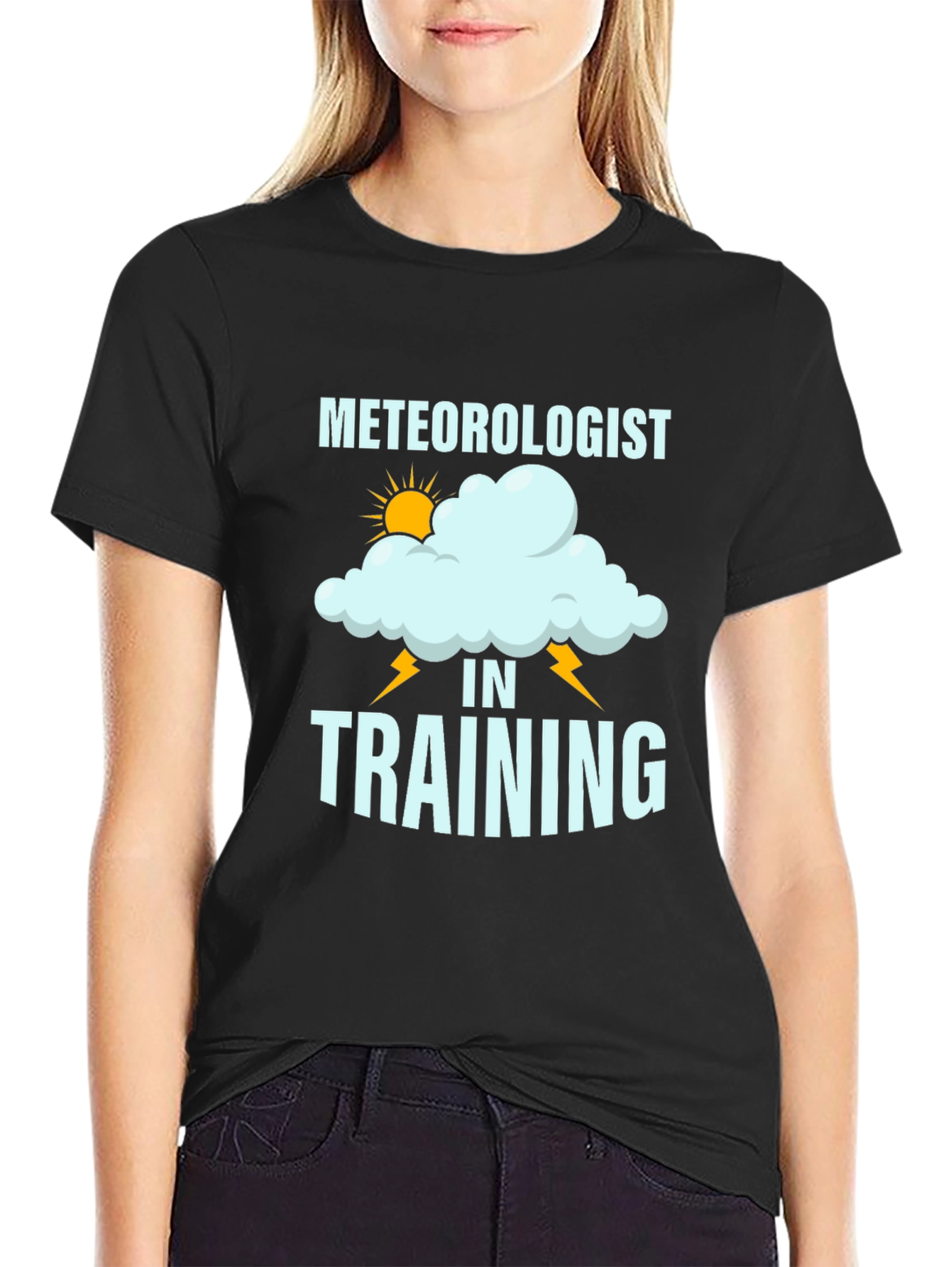 Black Meteorologist in Training T-Shirt Funny Weather Tee view 2