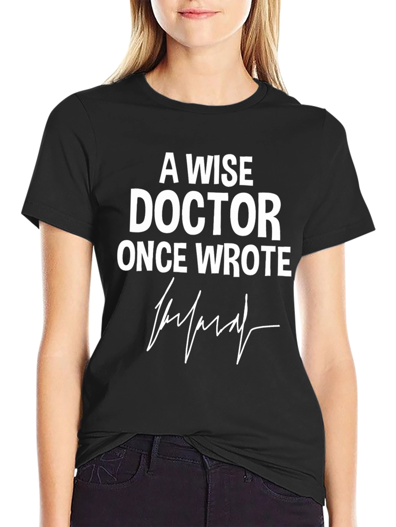 Black Wise Doctor T-Shirt: Humorous Medical Tee view 2