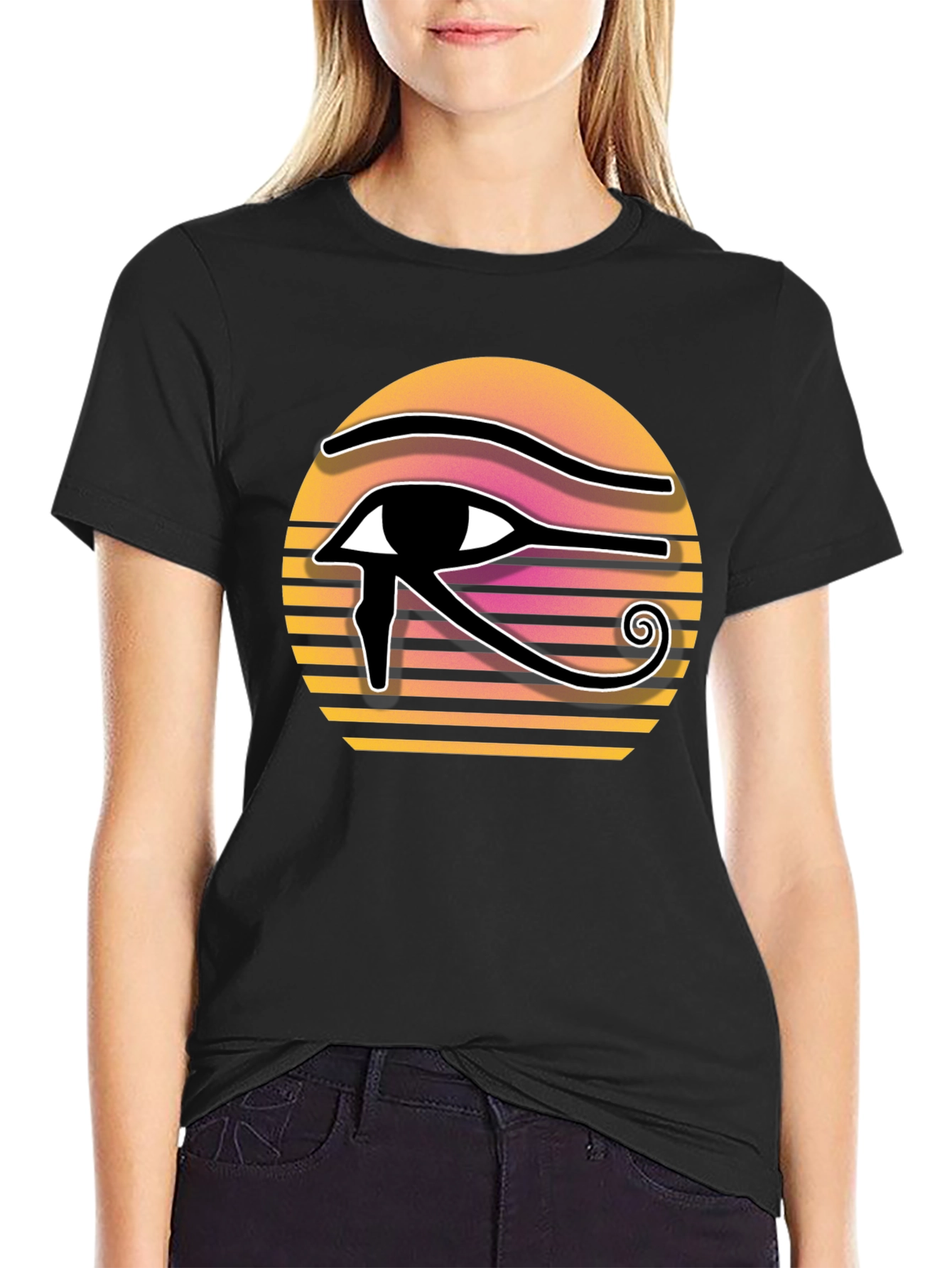Black Eye of Horus Sunset Graphic Tee view 2