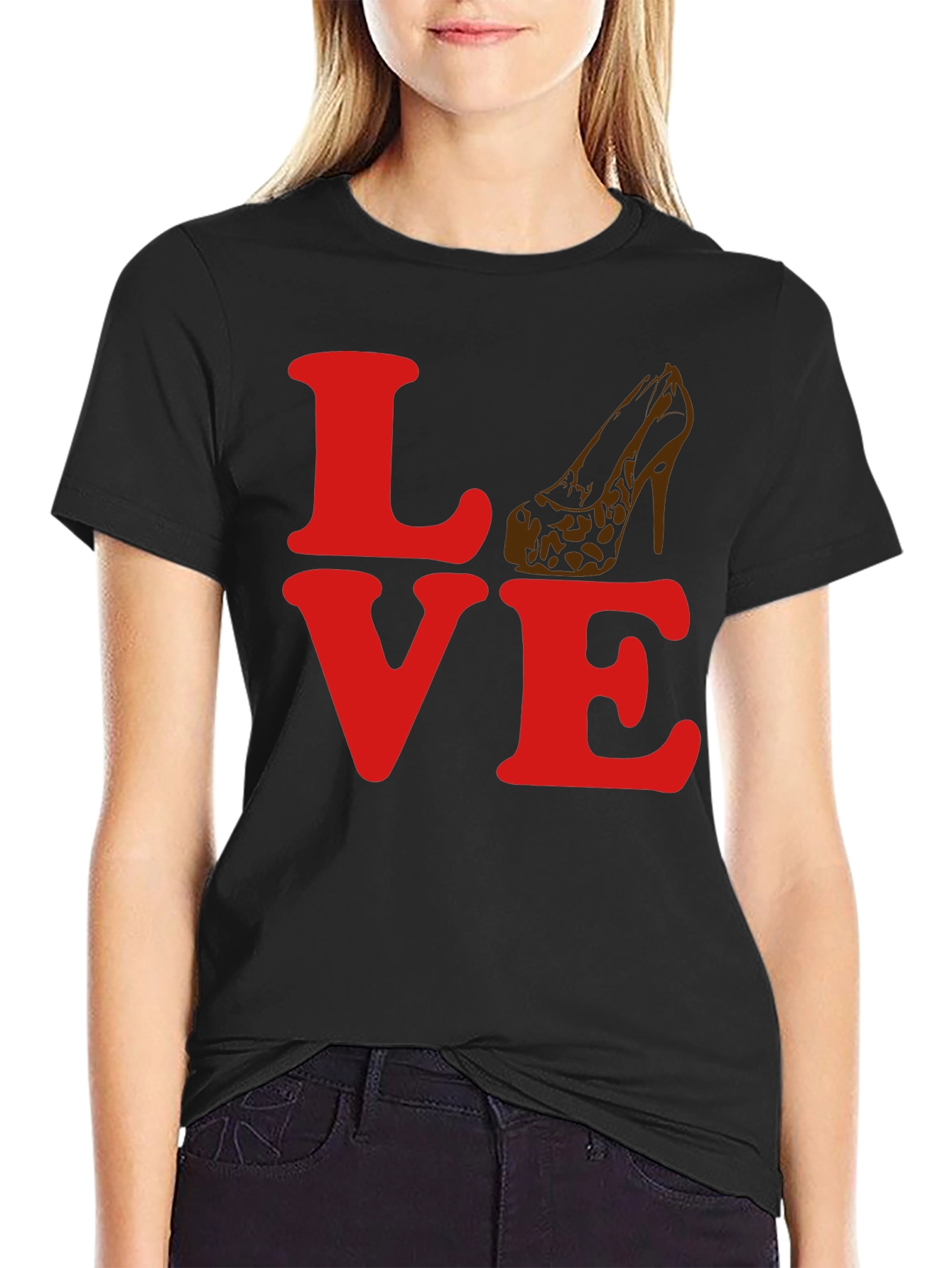 Black Love Heels Graphic T-Shirt view 2