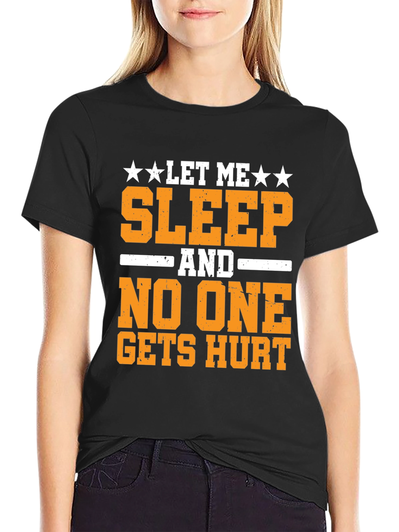 Black Let Me Sleep T-Shirt view 2