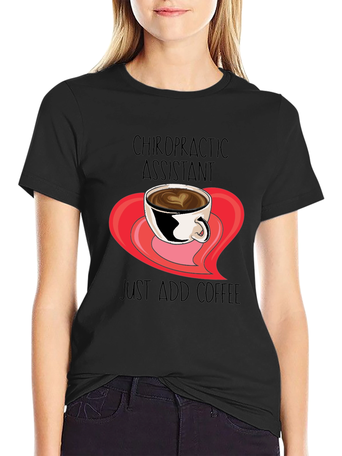 Black Chiropractic Assistant Coffee T-Shirt view 2