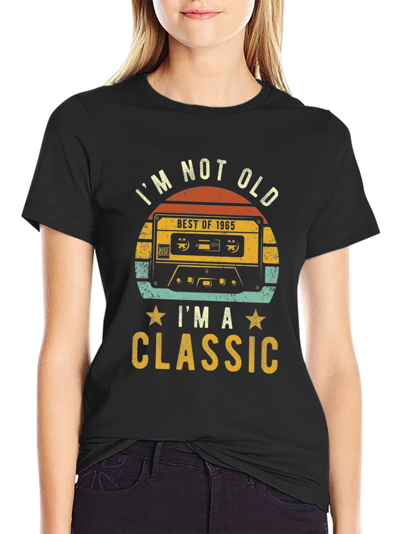 Black I'm Not Old I'm A Classic 1965 Cassette Tape T-Shirt view 2