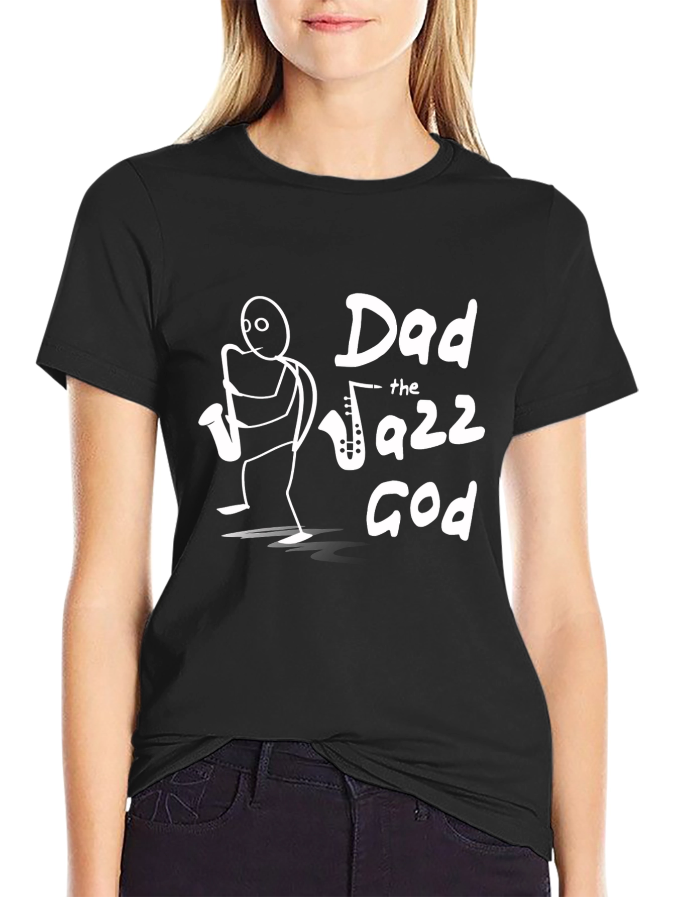 Black Dad The Jazz God T-Shirt view 2