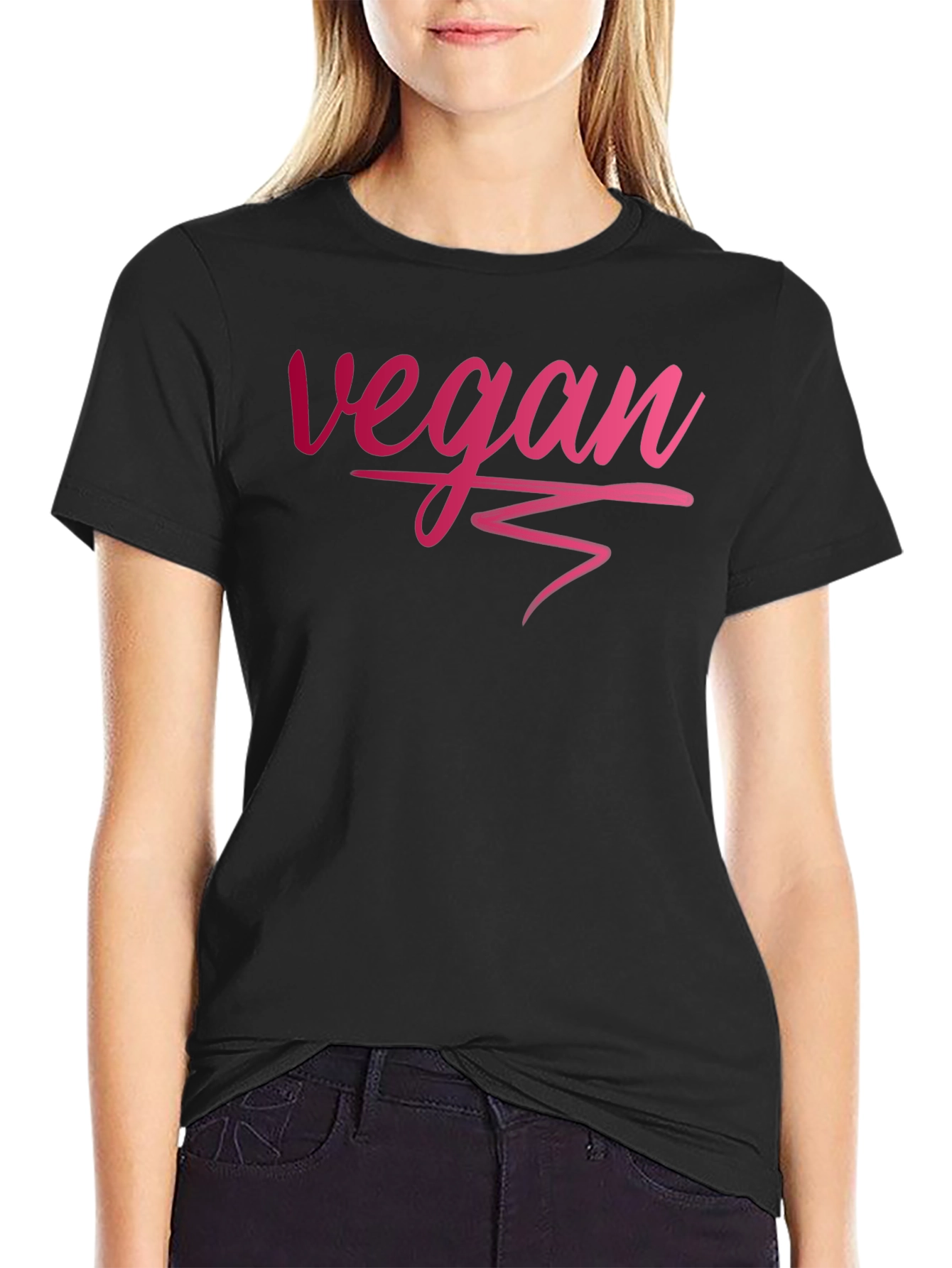 Black Vegan Graphic Tee - Stylish and Sustainable view 2