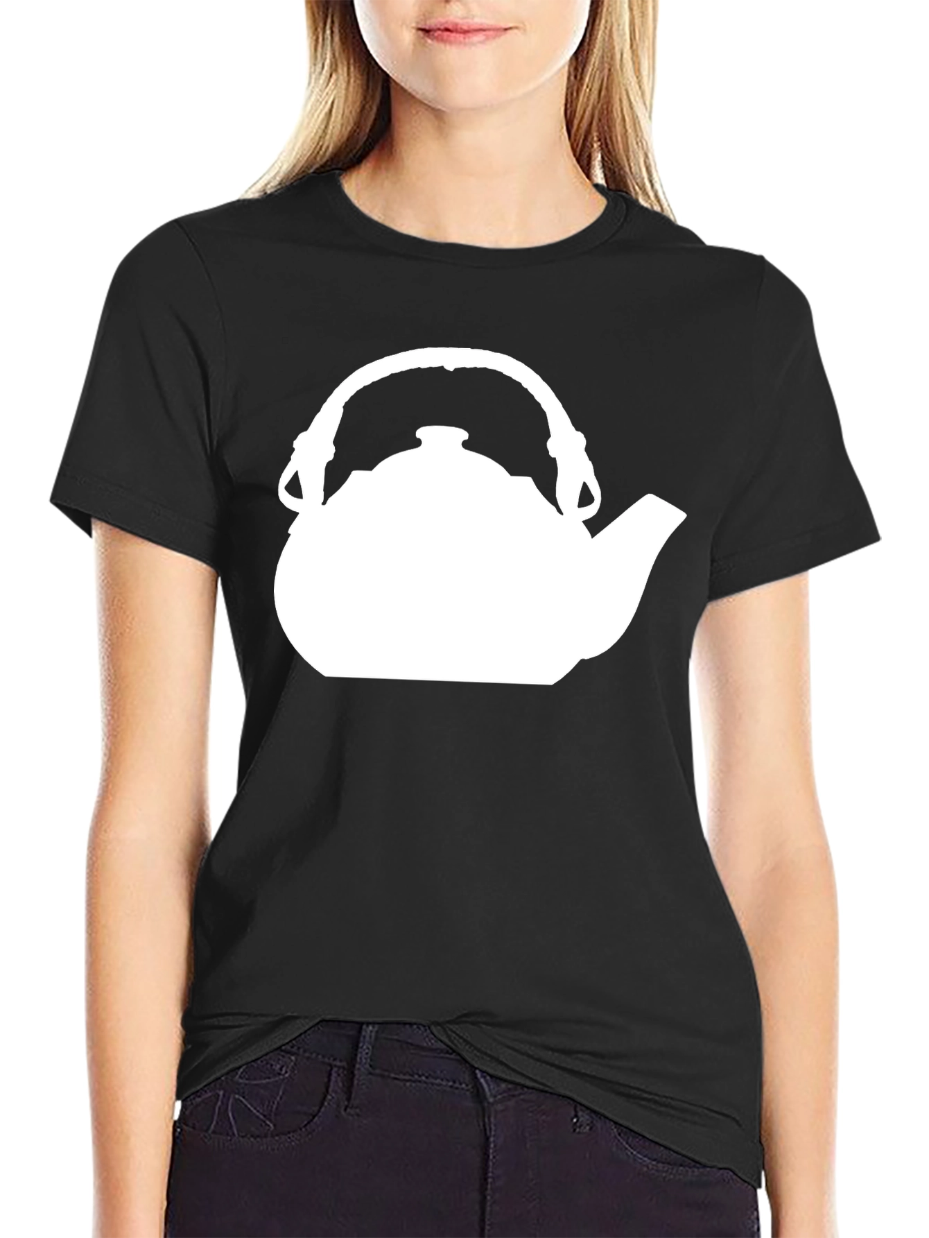 Black Tea Time T-Shirt - Kettle Design view 2