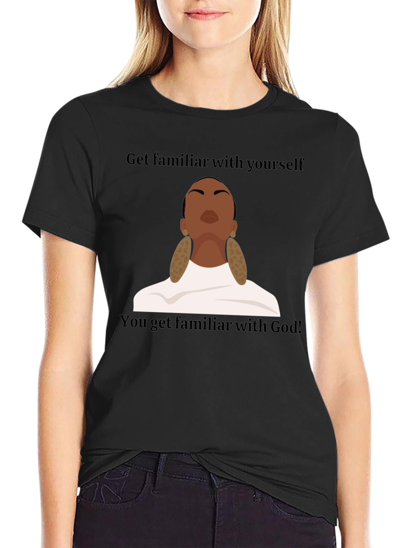 Black Get Familiar With Yourself Graphic T-Shirt view 2