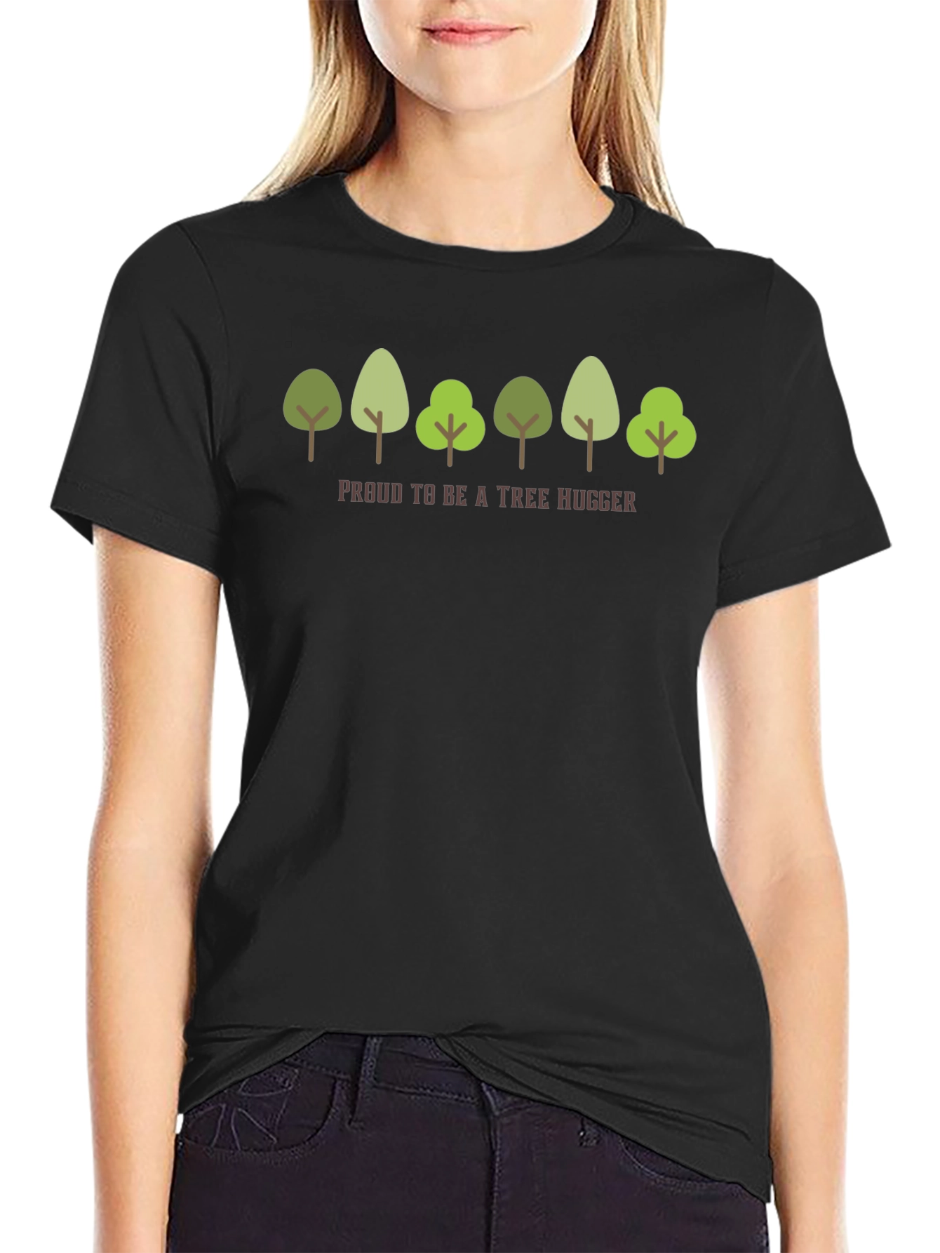 Black Tree Hugger Graphic T-Shirt - Eco-Friendly Tee view 2