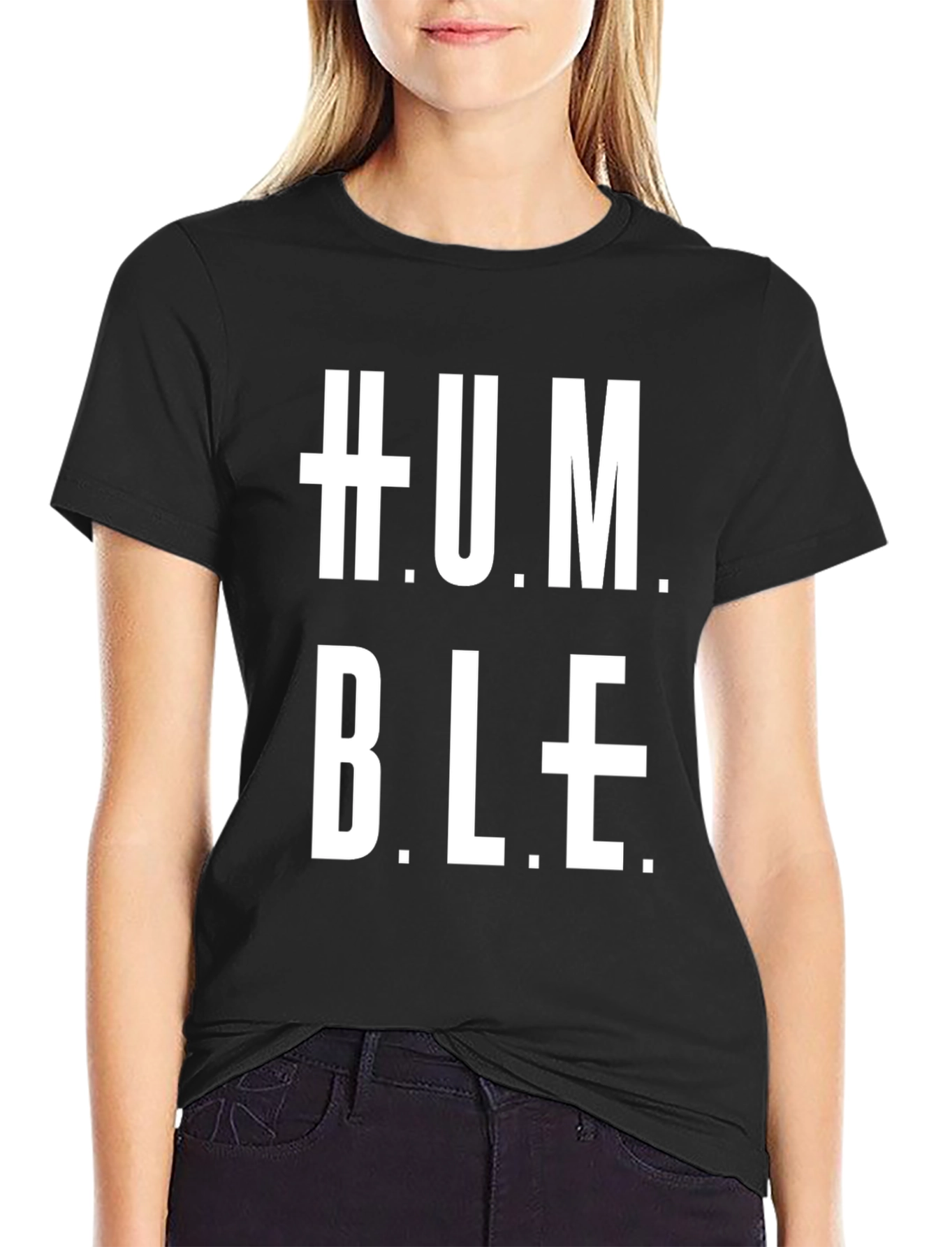 Black Humble Graphic T-Shirt - Black Cotton Blend view 2