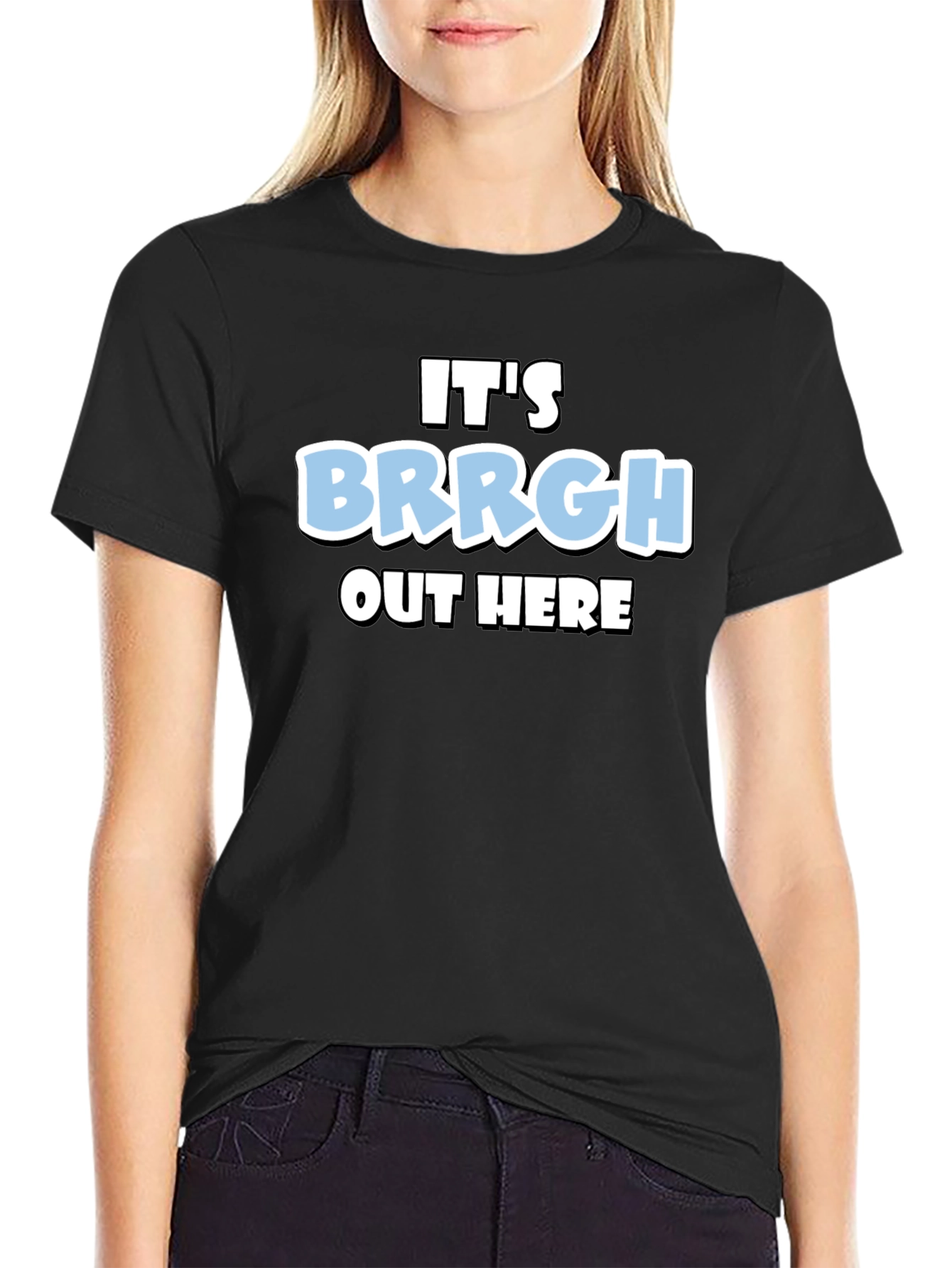 Black It's Brrgh Out Here T-Shirt - Black Cotton Blend view 2