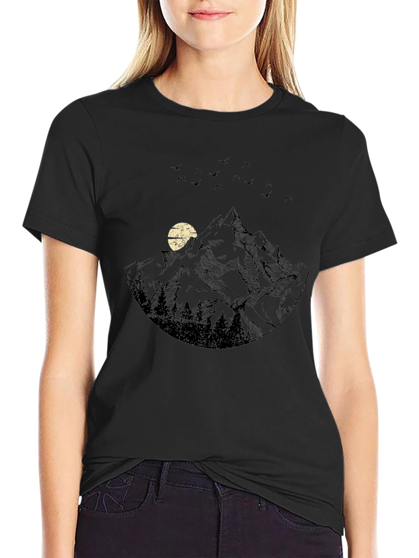 Black Mountain Scene Graphic Tee view 2