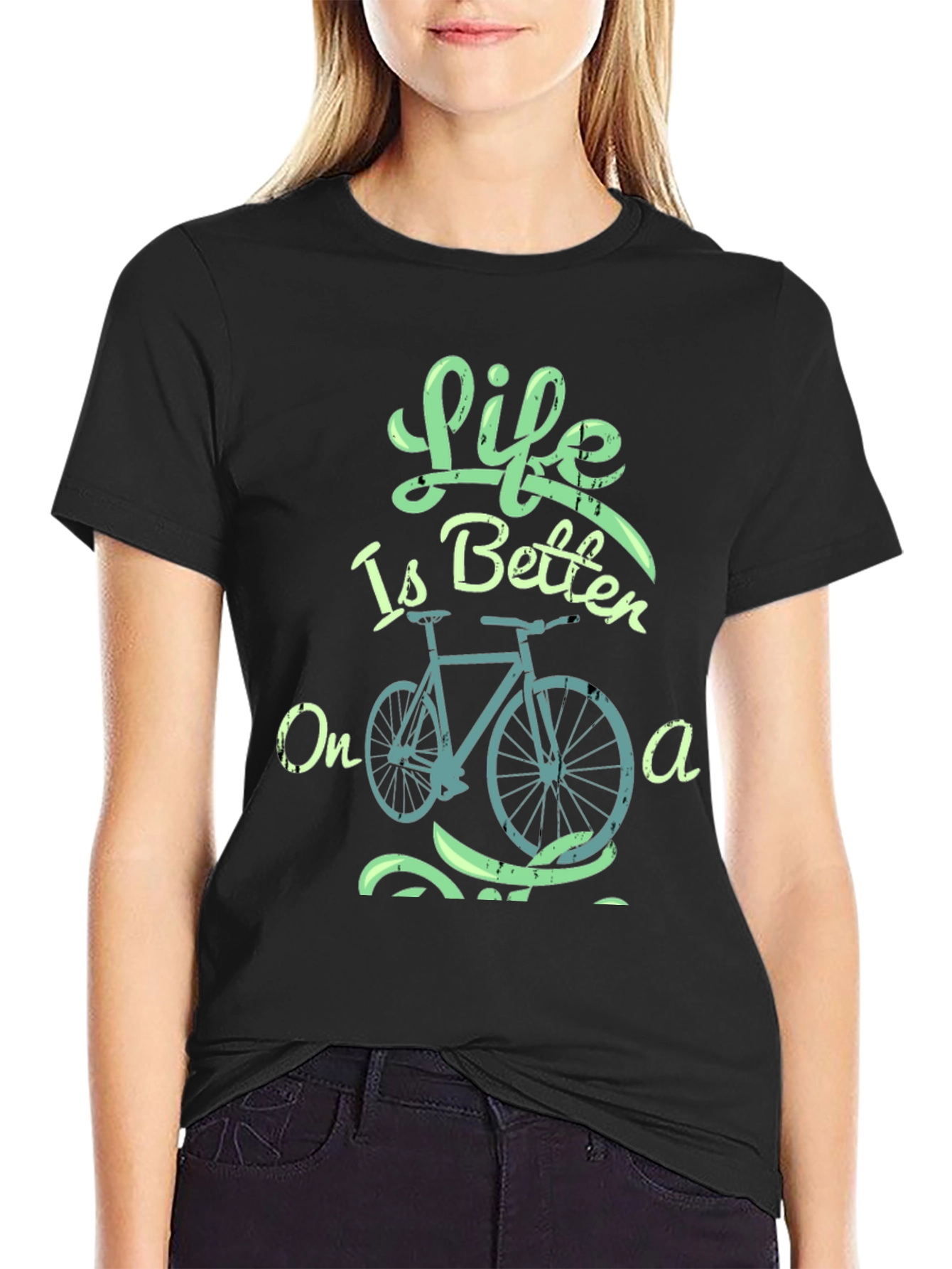 Black Life is Better on a Bike Graphic Tee view 2