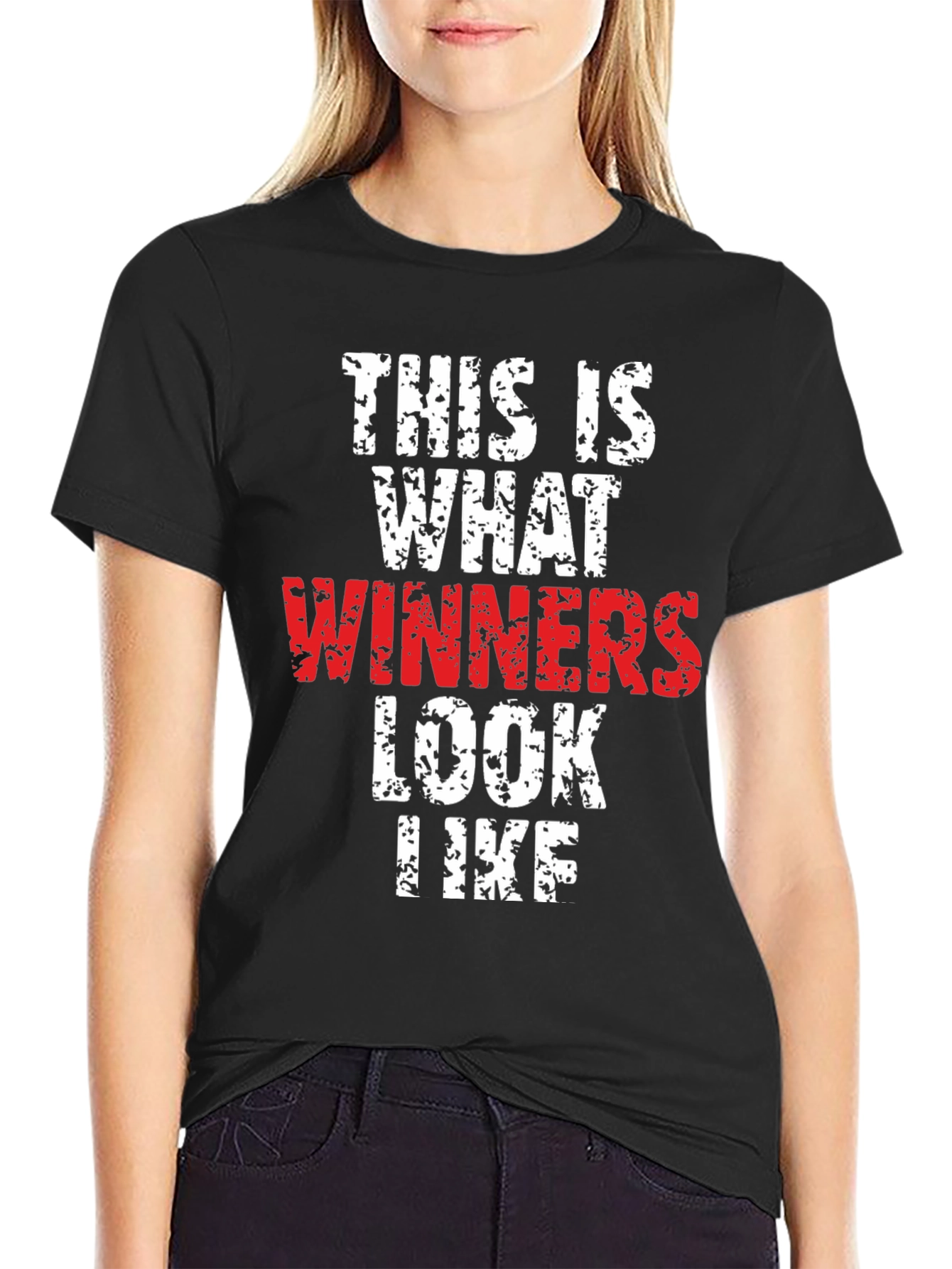 Black Winners T-Shirt - Motivational Black Tee view 2