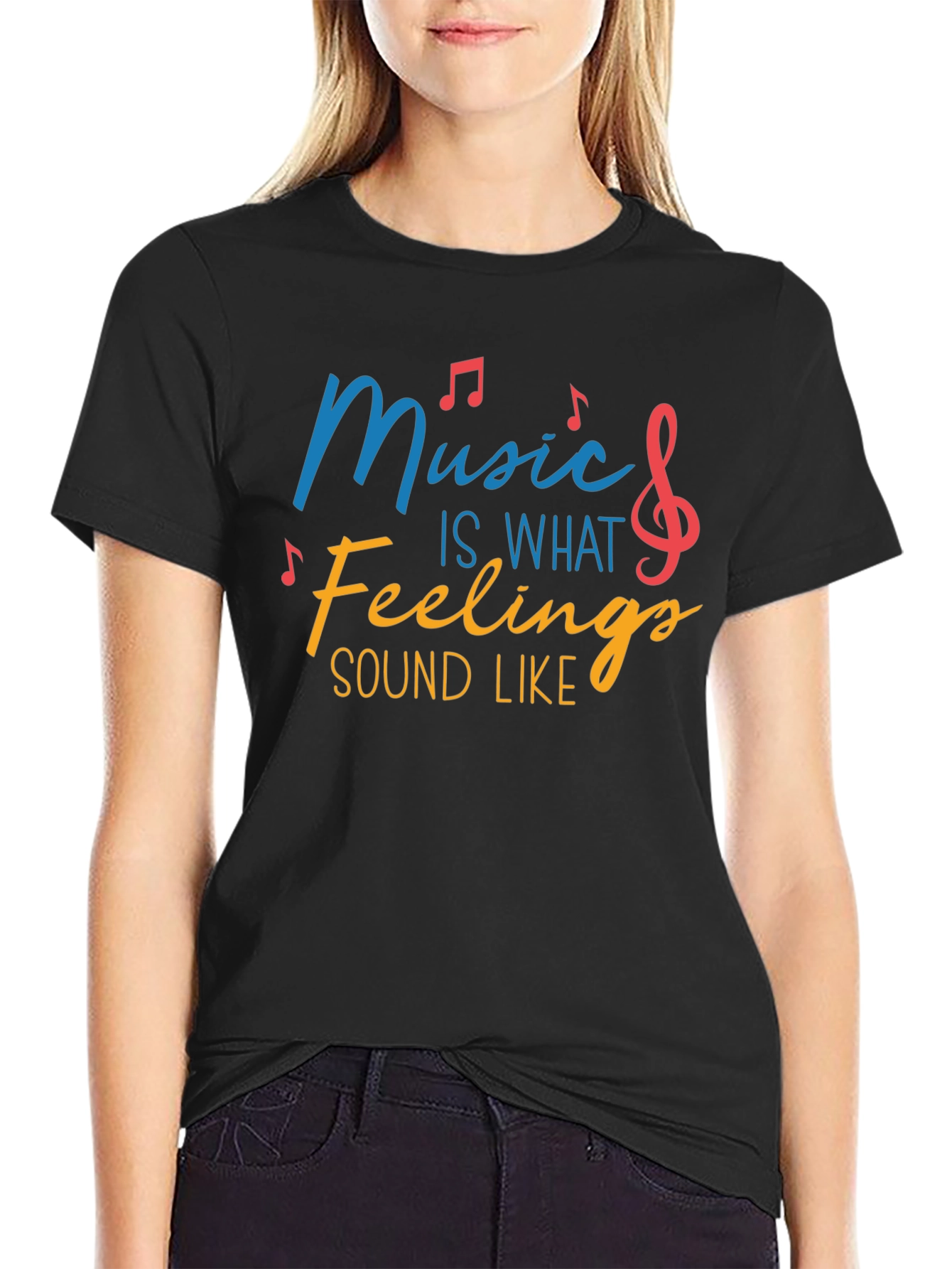 Black Music Is What Feelings Sound Like Graphic T-Shirt view 2
