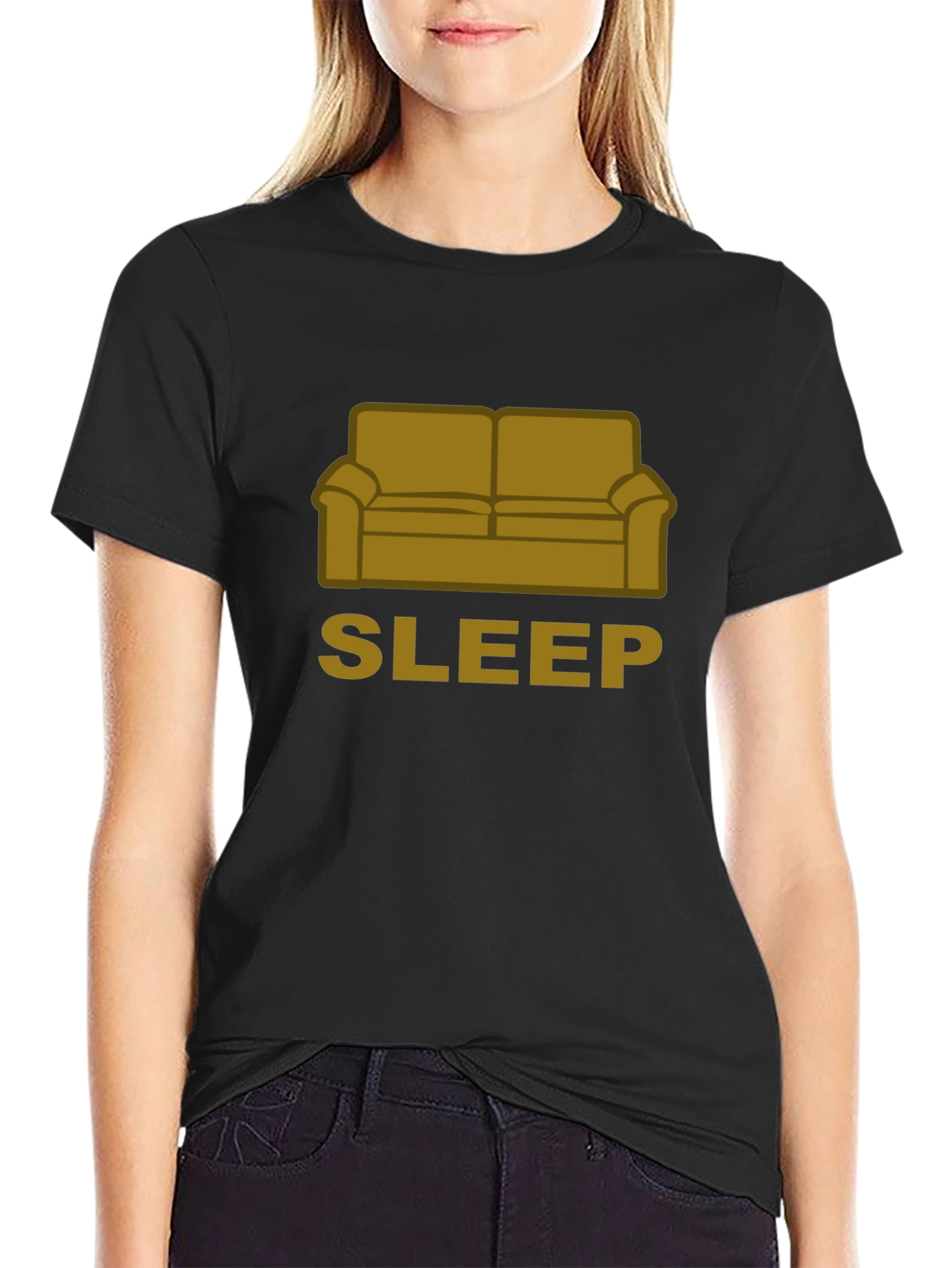 Black Couch Sleep T-Shirt - Relaxing Comfort Style view 2