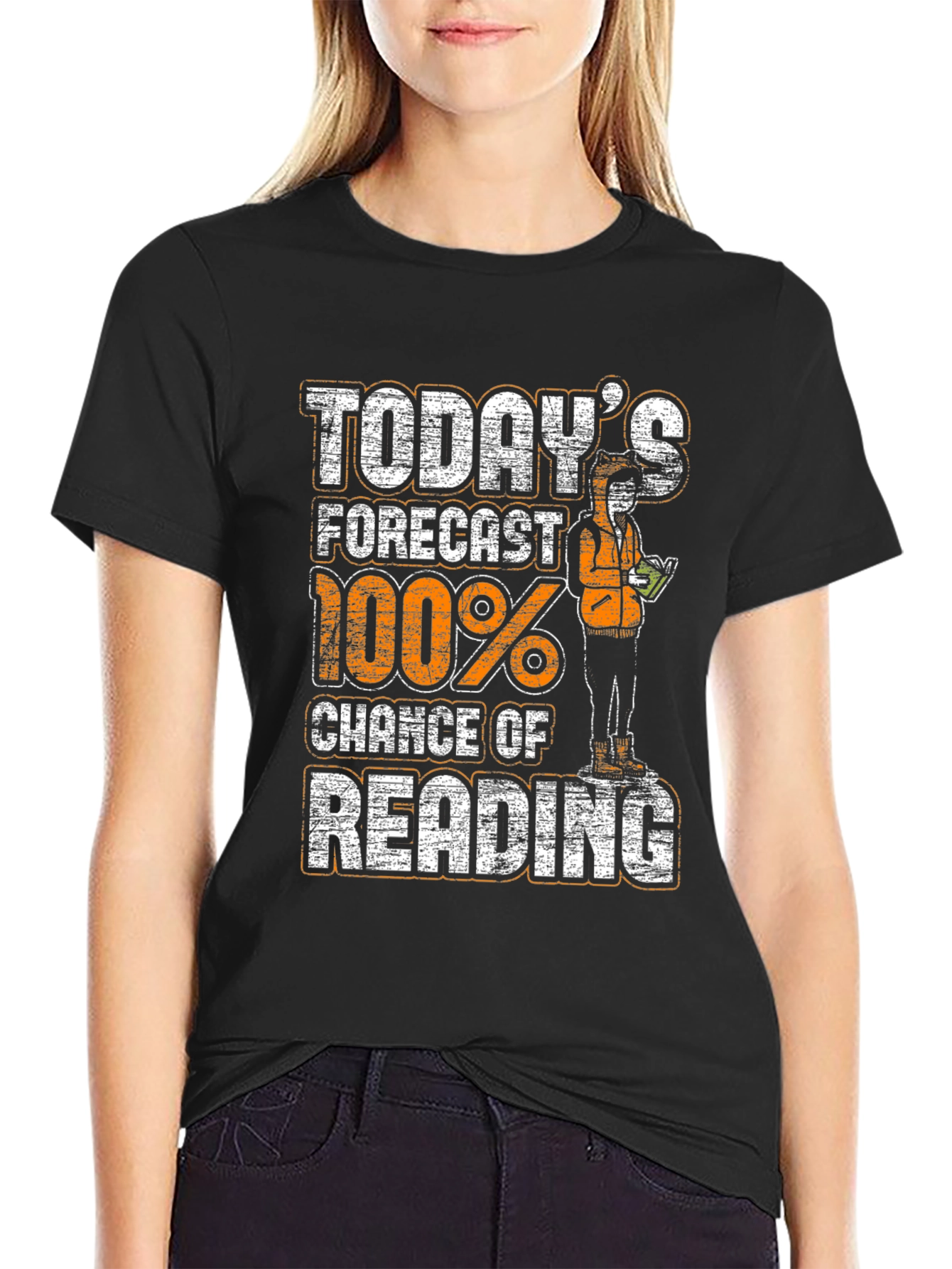 Today's Forecast 100% Chance of Reading Graphic T-Shirt - 2