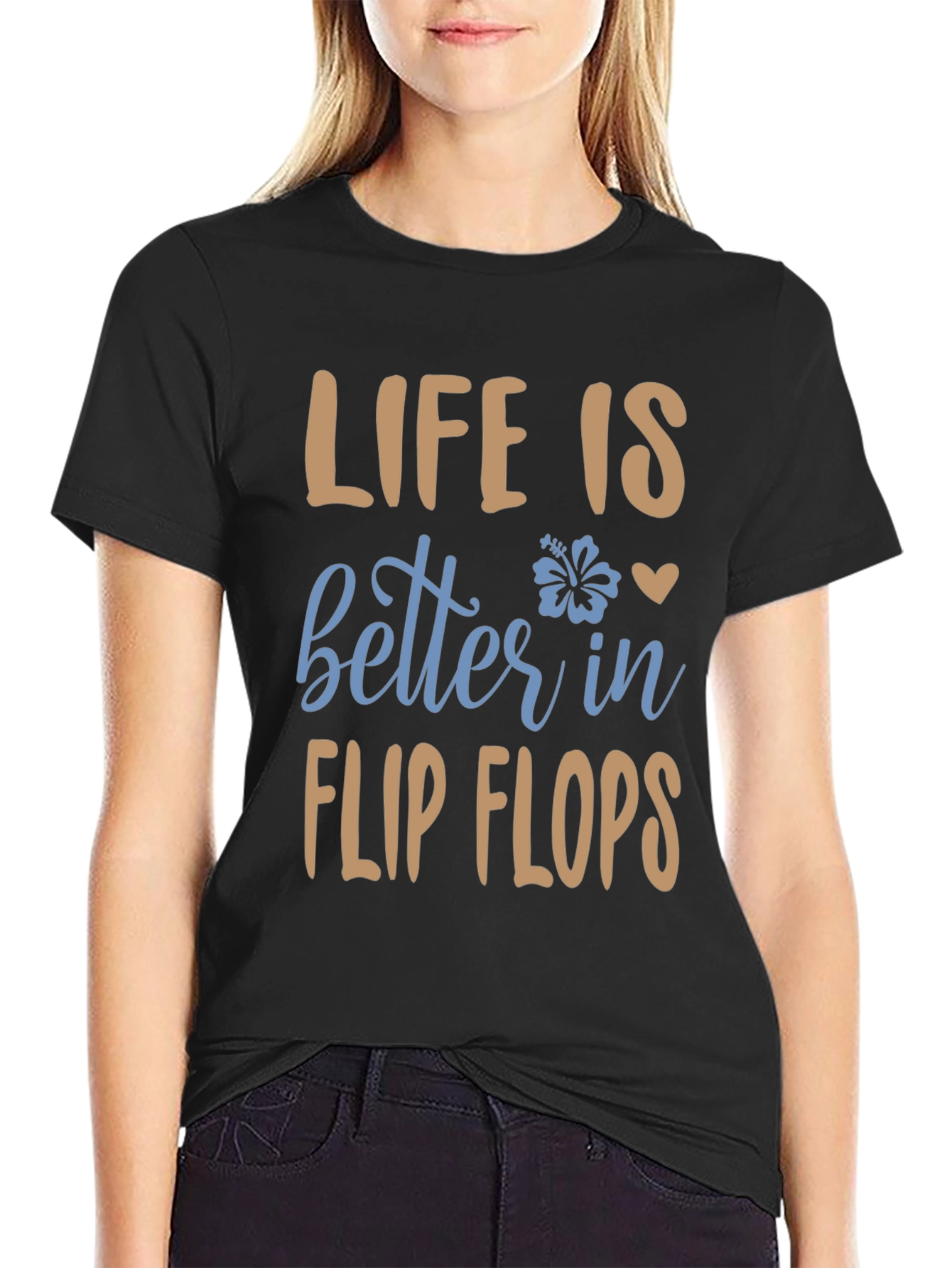 Black Life is Better in Flip Flops Graphic Tee view 2
