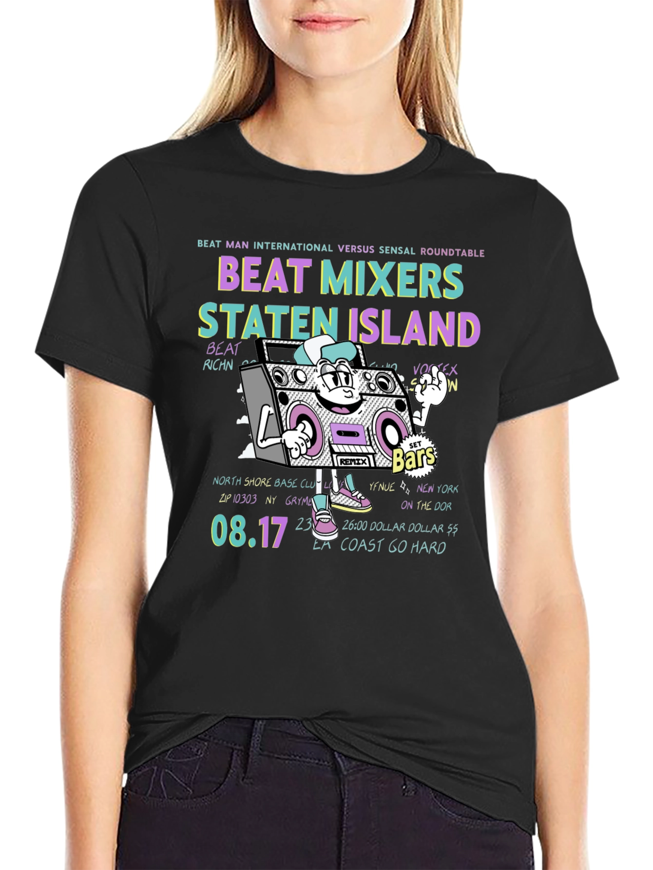 Black Beat Mixers Staten Island T-Shirt view 2