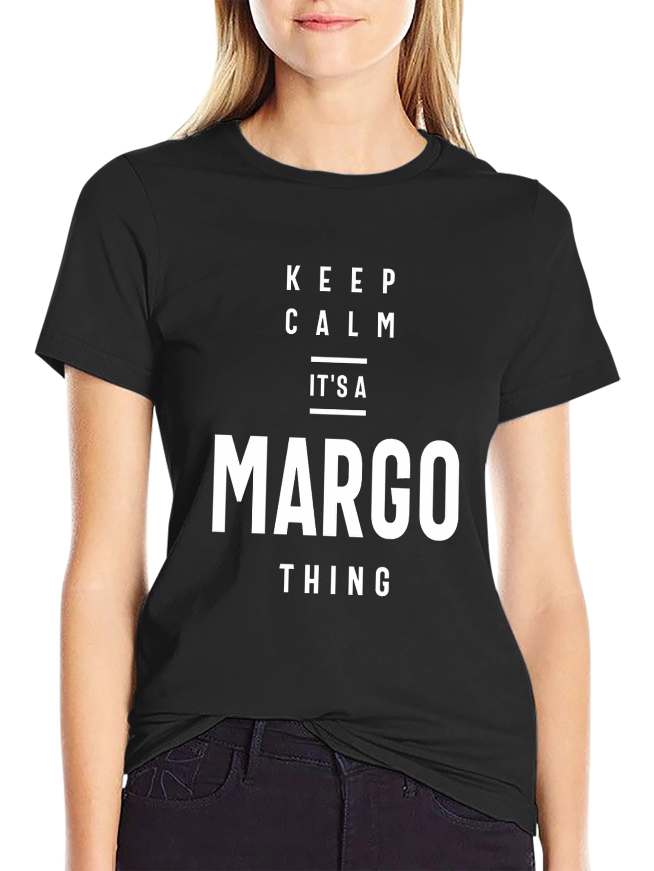 Black Keep Calm Margo Thing Black T-Shirt view 2