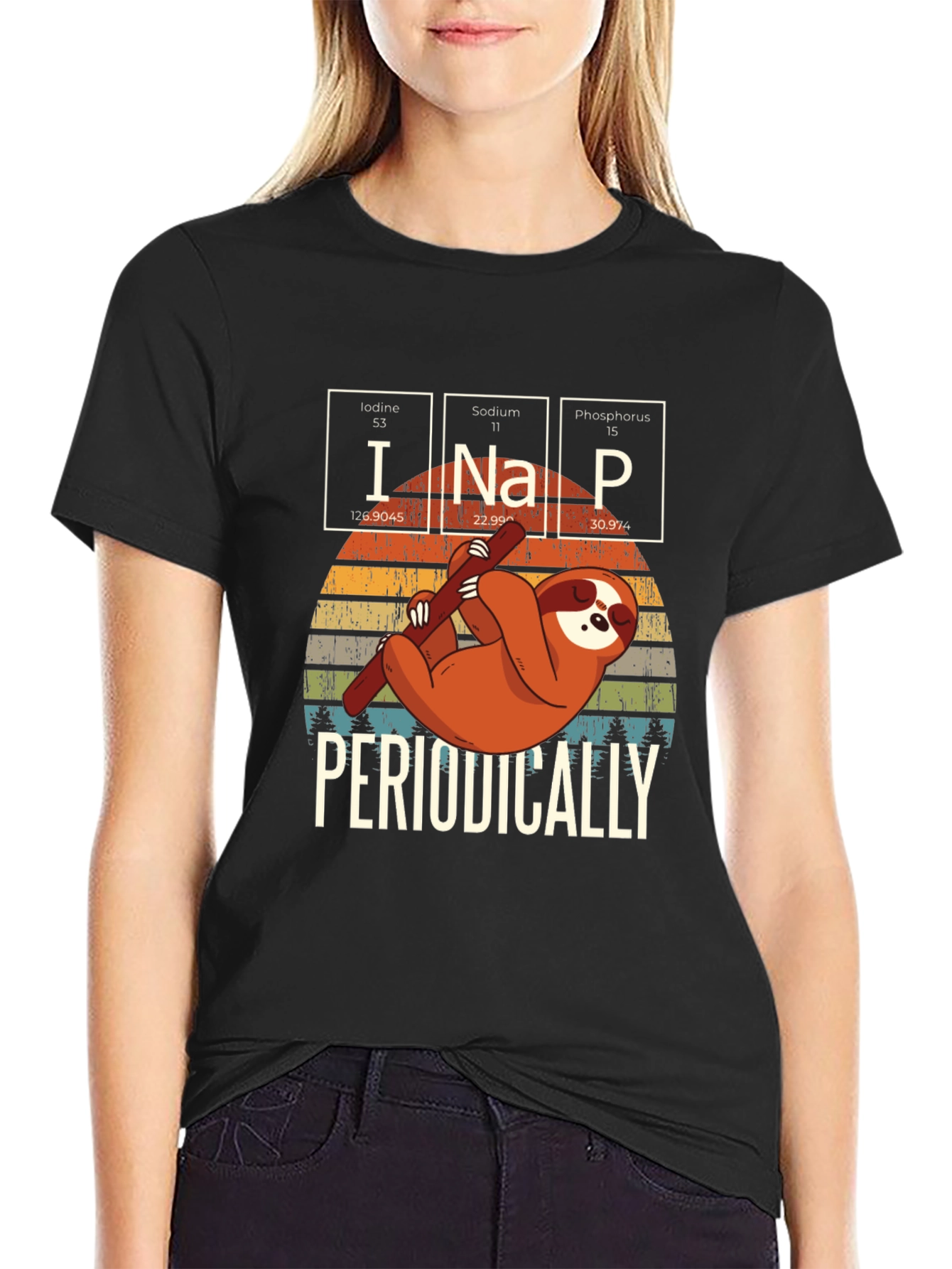 Black Sloth Periodic Table T-Shirt view 2