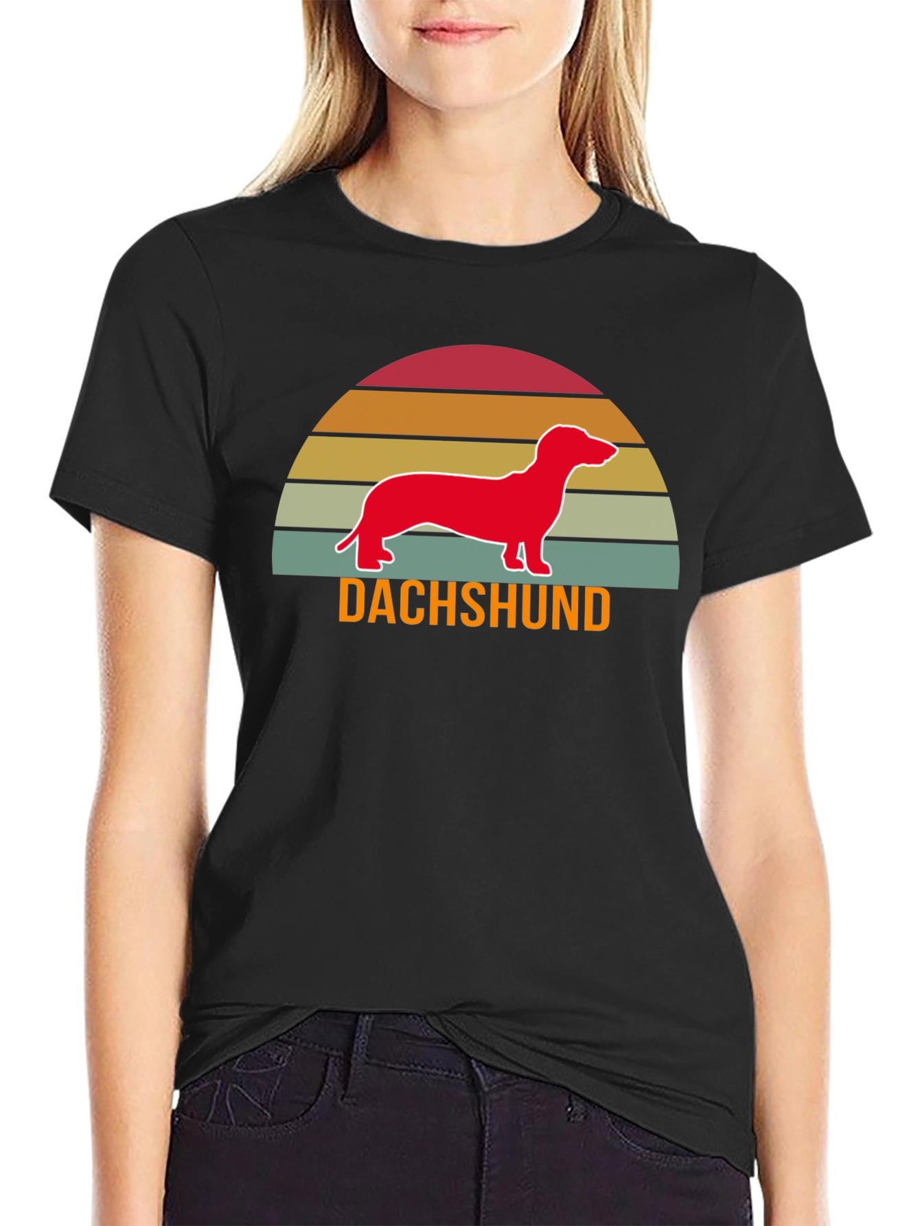 Retro Dachshund T-Shirt - Sunset Wiener Dog Tee - 2