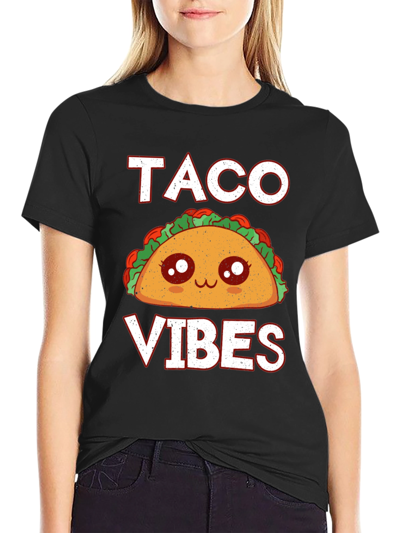 Black Taco Vibes Graphic Tee - Funny Food Shirt view 2