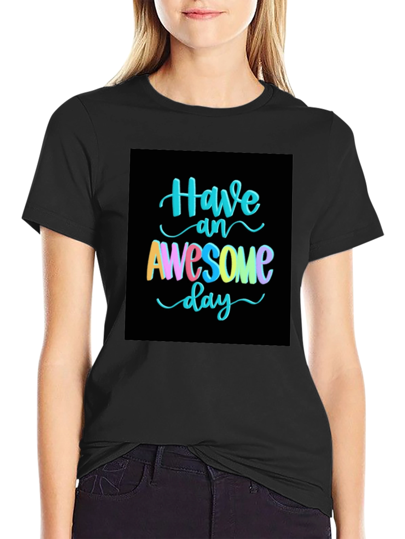 Black Awesome Day T-Shirt view 2
