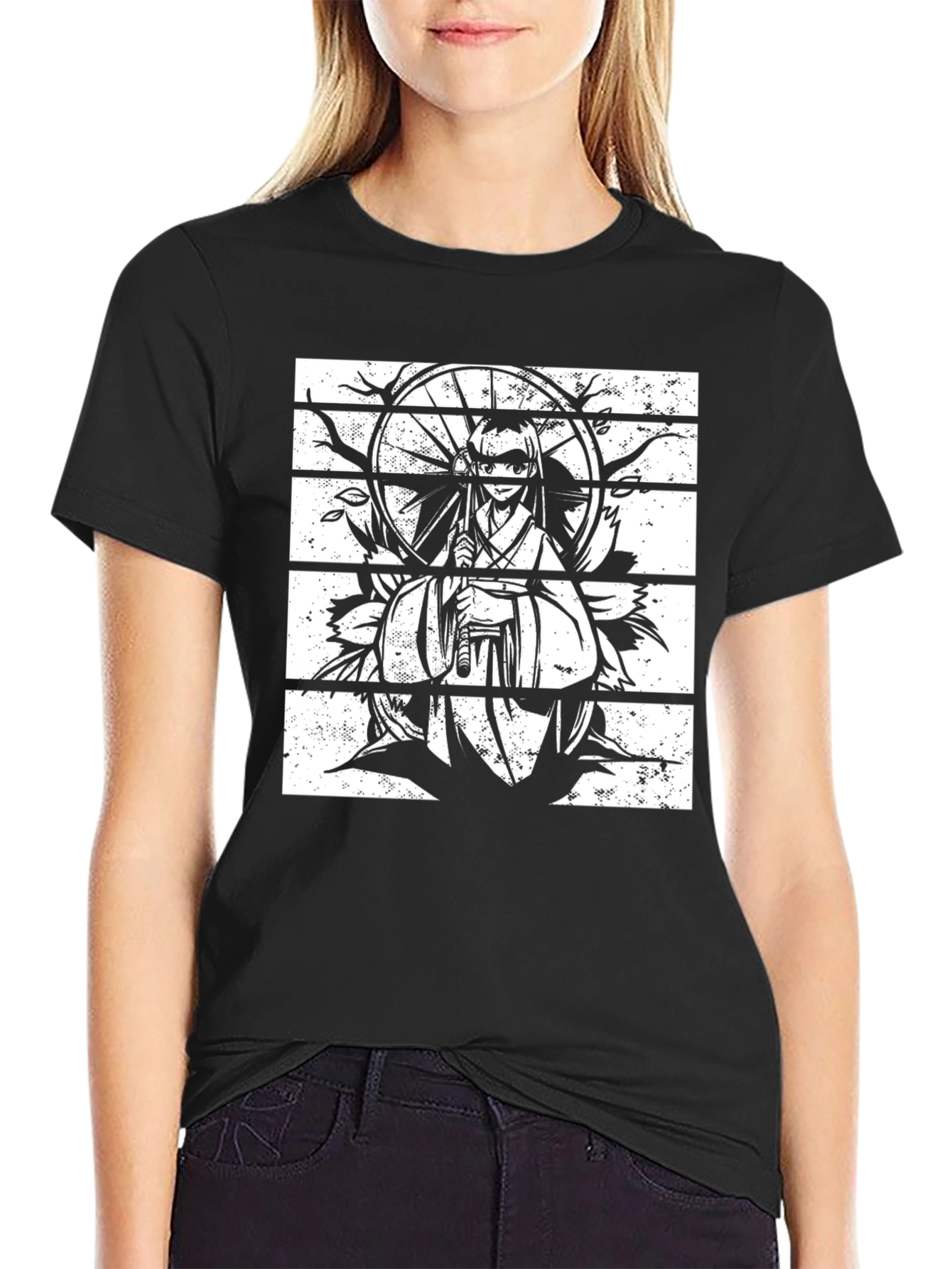 Black Anime Graphic Tee - Stylish Manga Print Shirt - 2
