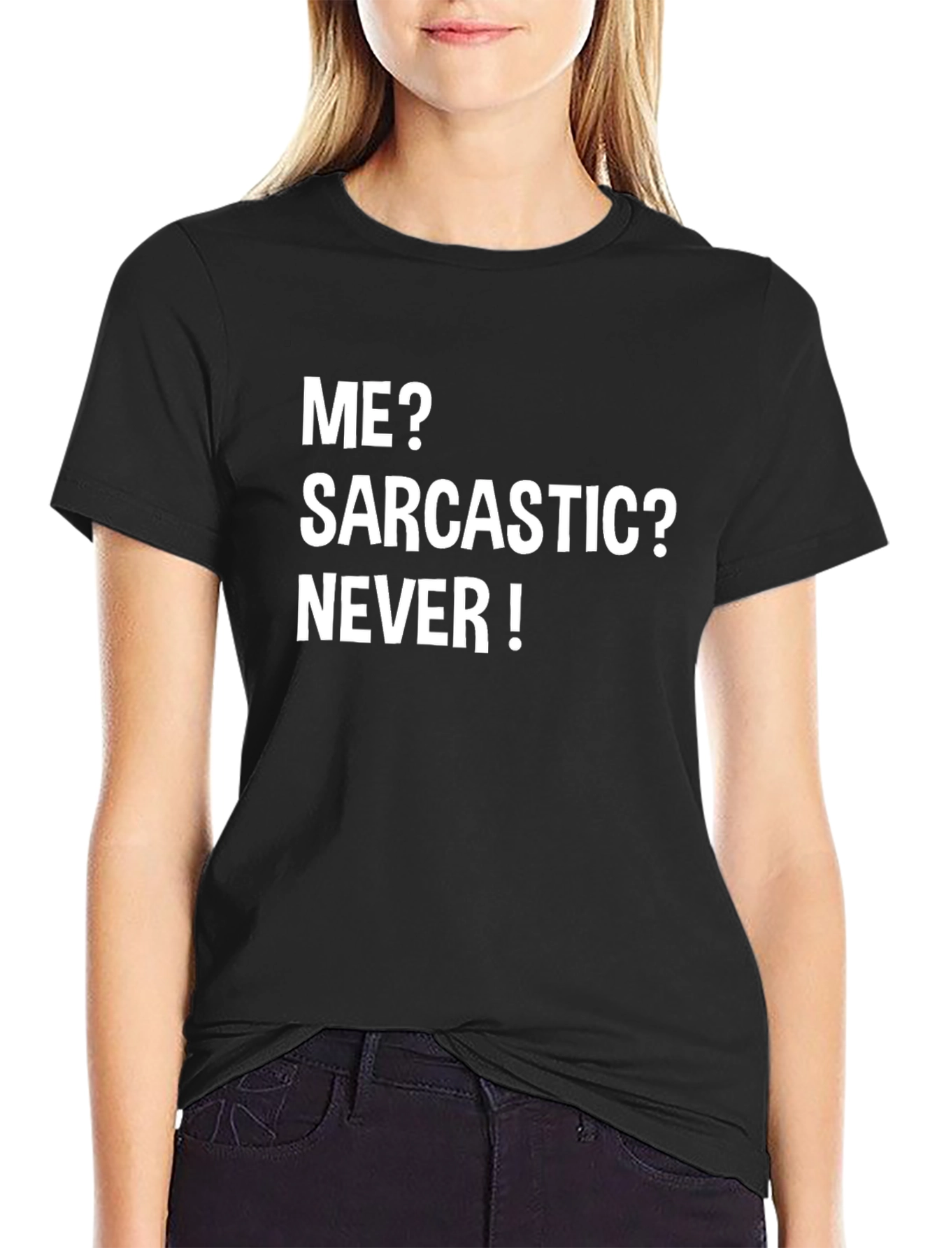 Black Sarcastic? Never! Graphic Tee view 2