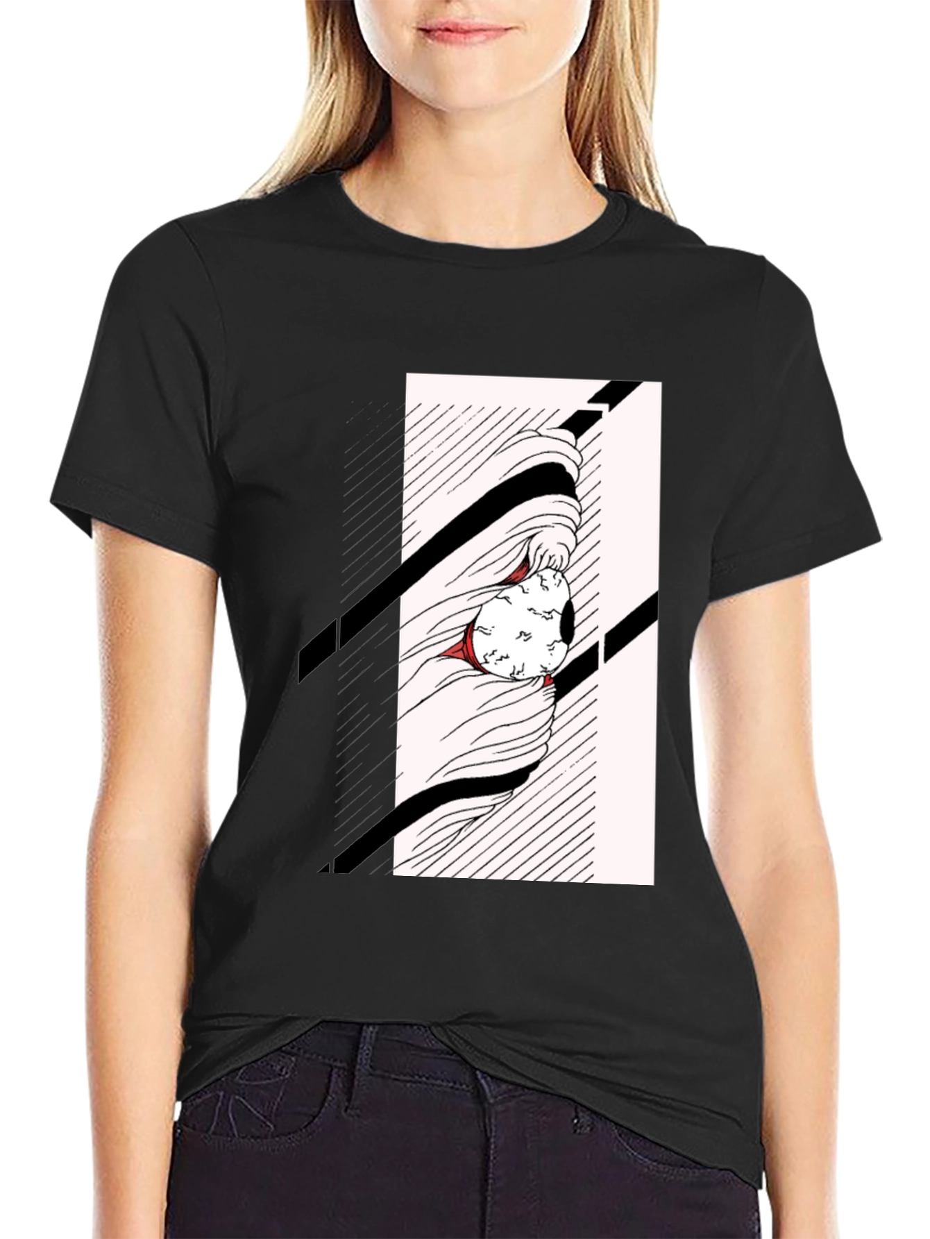 Black Eye Graphic Black T-Shirt - Unique Design view 2
