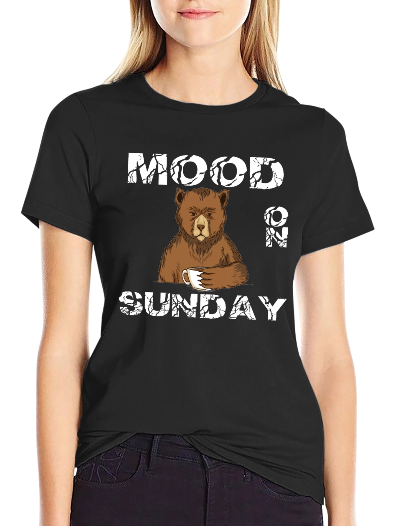 Black Mood on Sunday Bear T-Shirt view 2