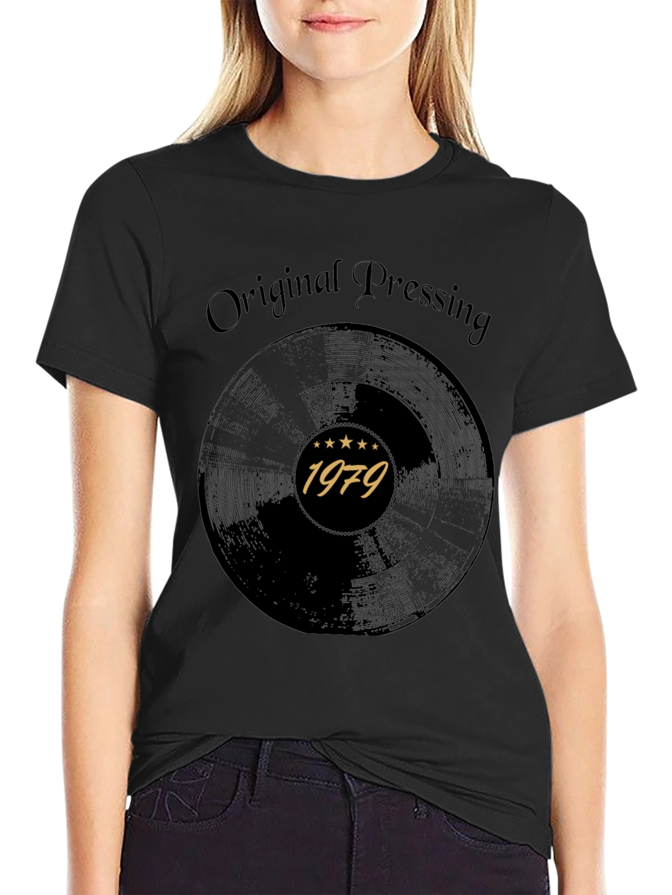 Black Original Pressing 1979 Record Graphic Tee view 2