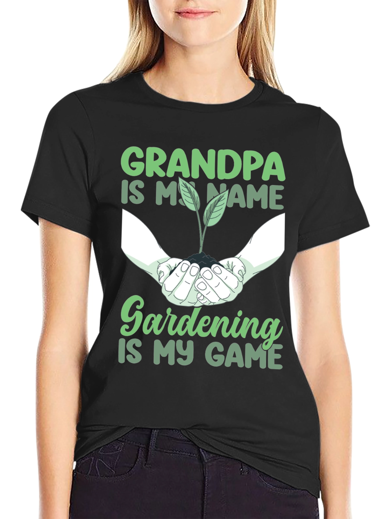 Black Grandpa Gardening T-Shirt view 2