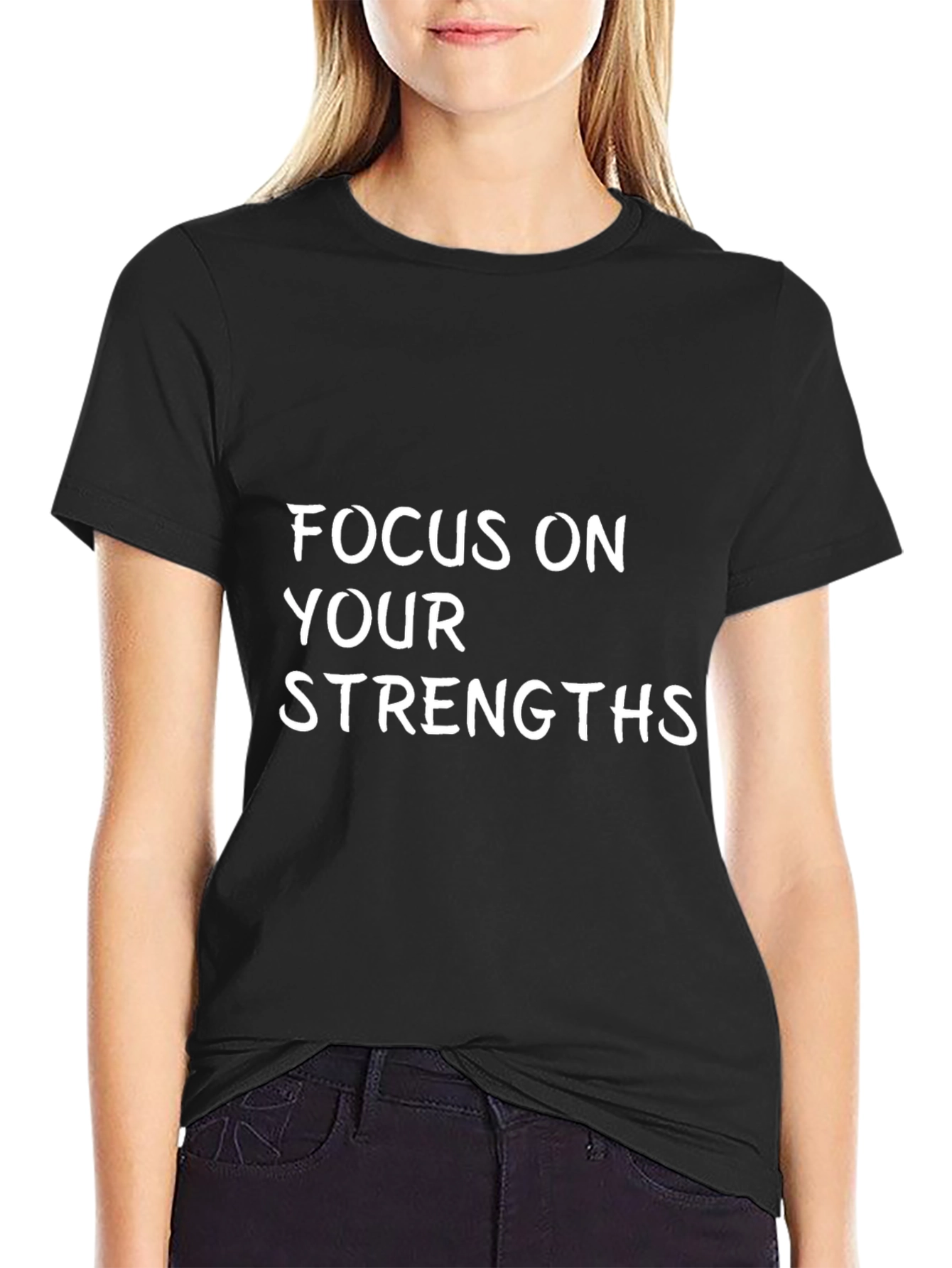 Black Focus on Your Strengths Black T-Shirt view 2