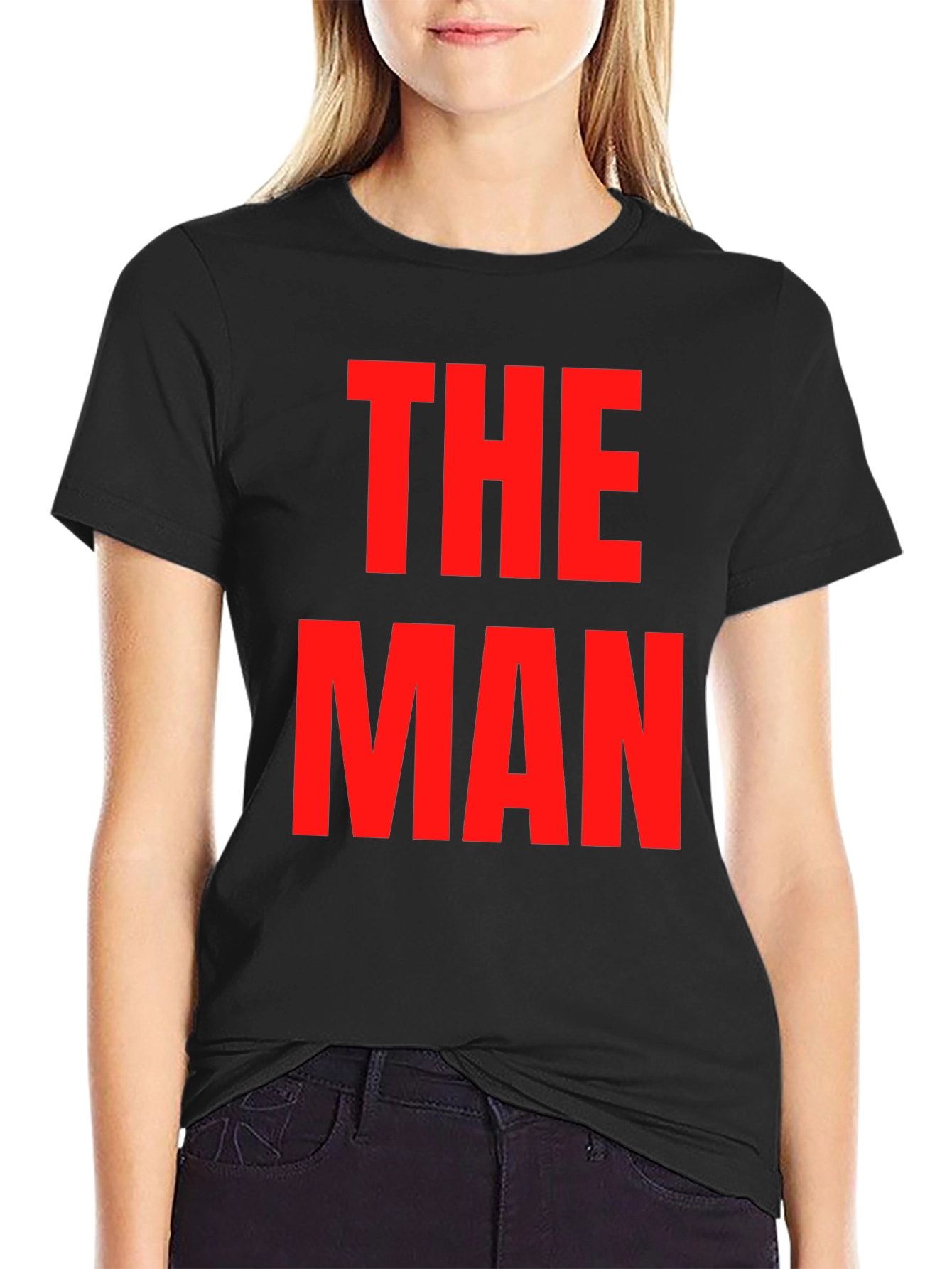 Black The Man Graphic Tee - Bold Statement Shirt view 2