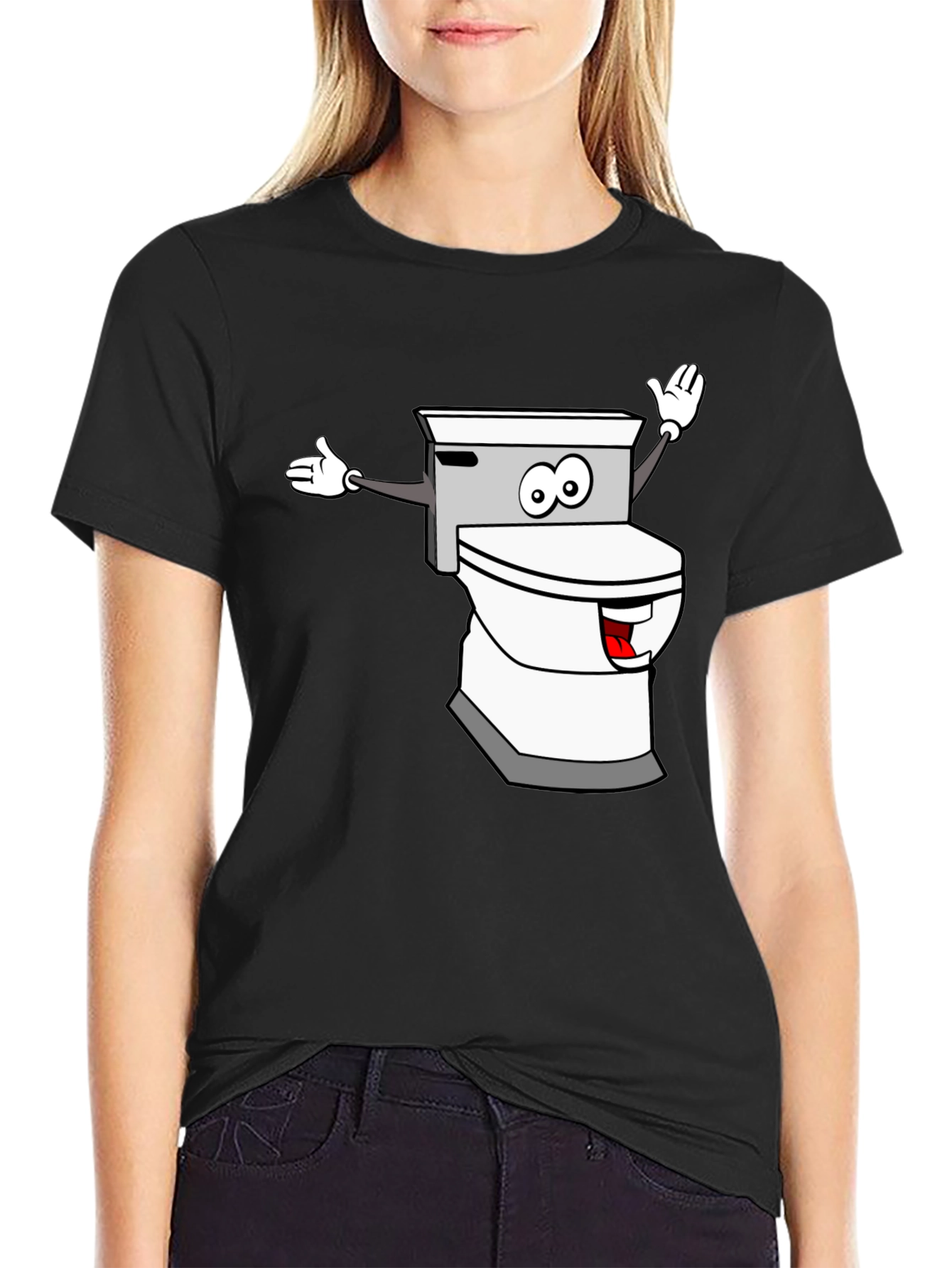 Black Toilet Humor Graphic T-Shirt view 2
