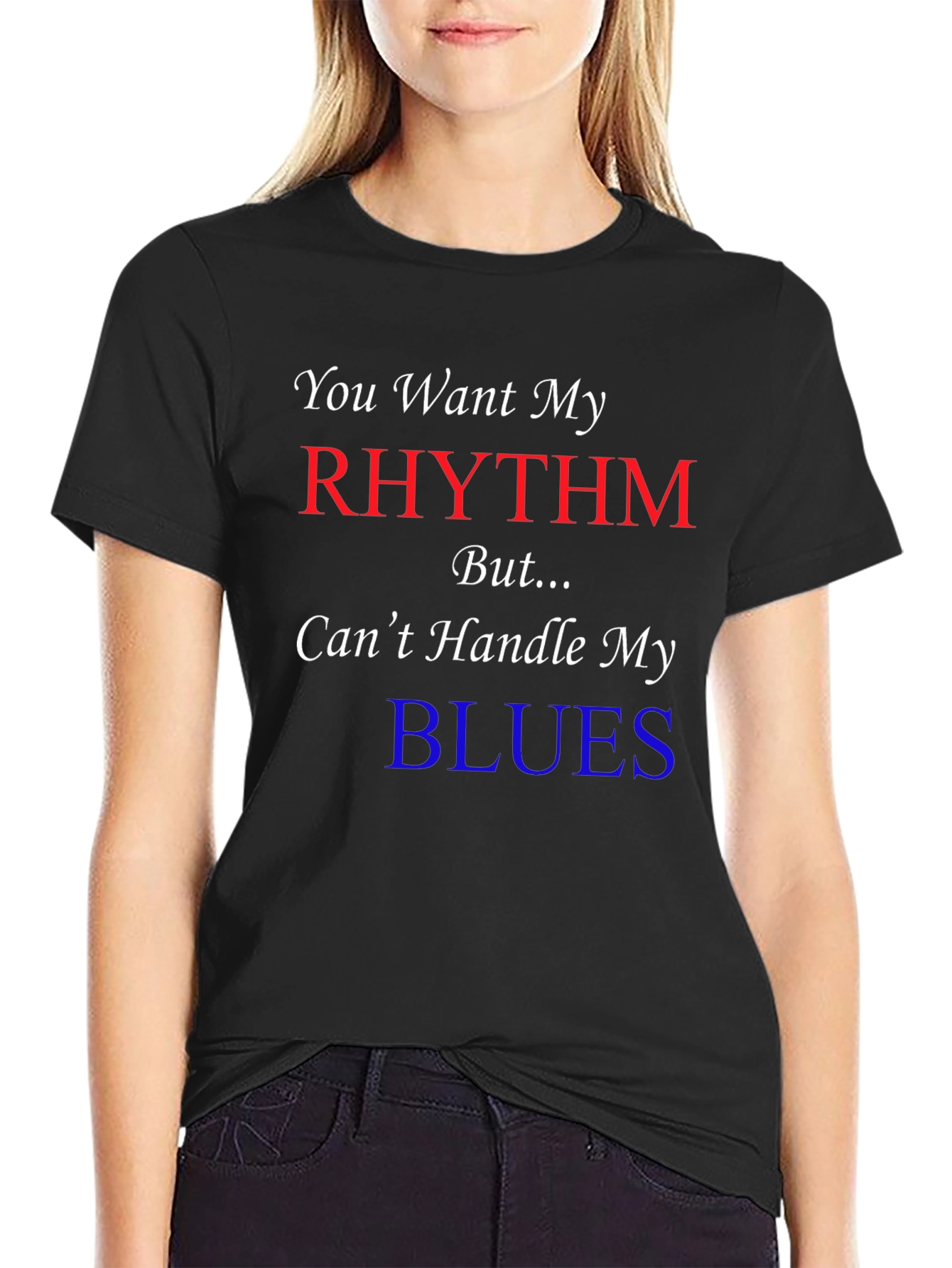 Black Rhythm & Blues Graphic Tee - Novelty T-Shirt view 2