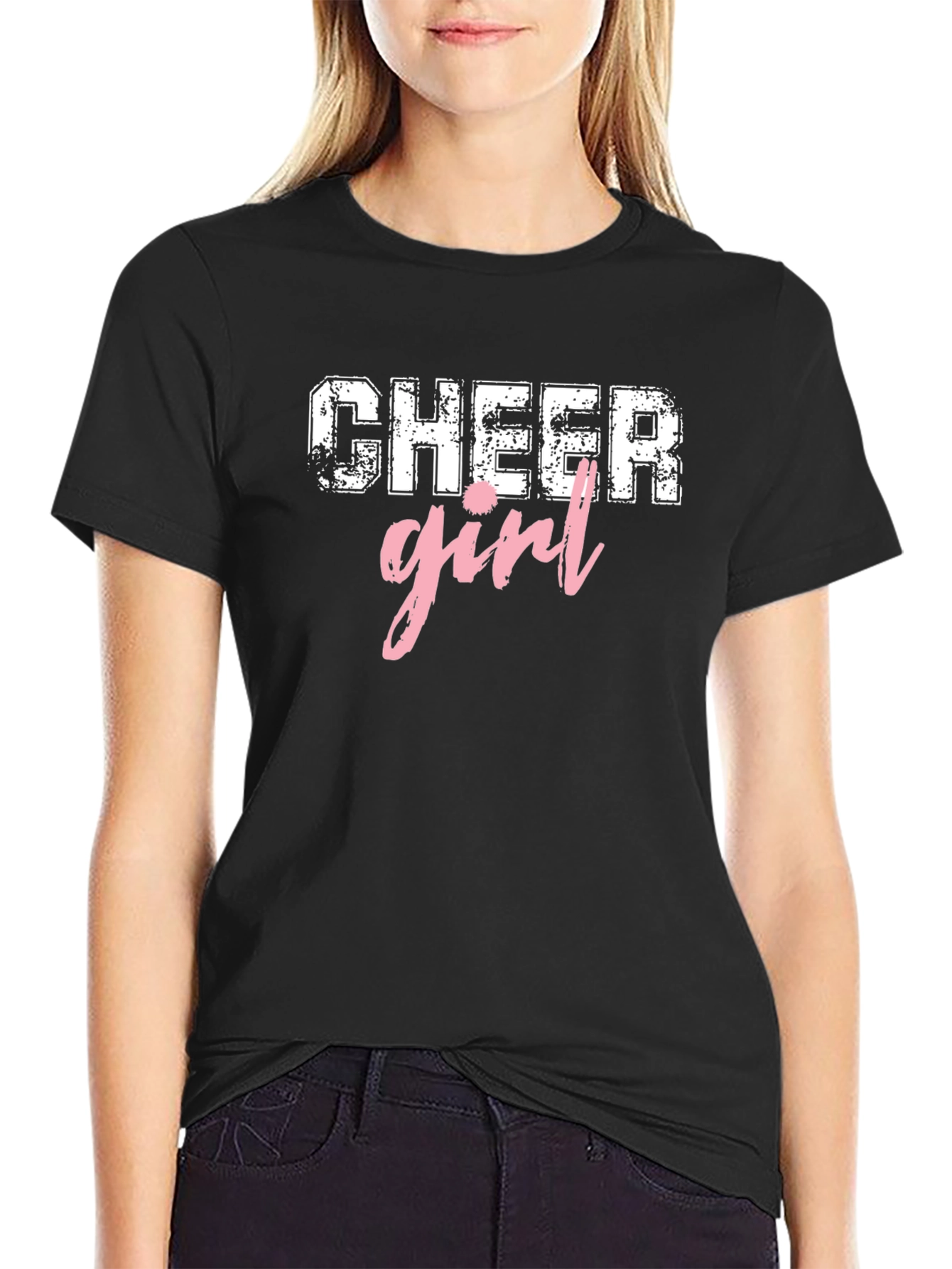Black Cheer Girl Graphic Tee - Black view 2