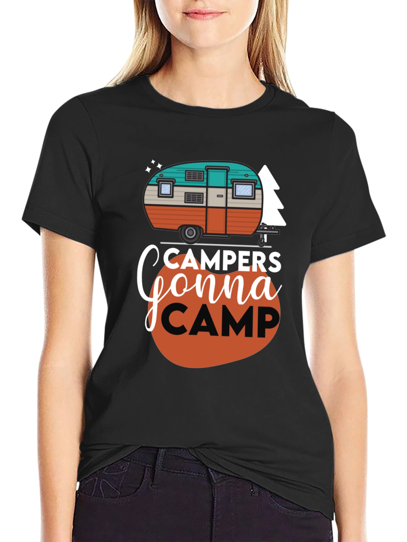 Black Campers Gonna Camp Graphic Tee view 2