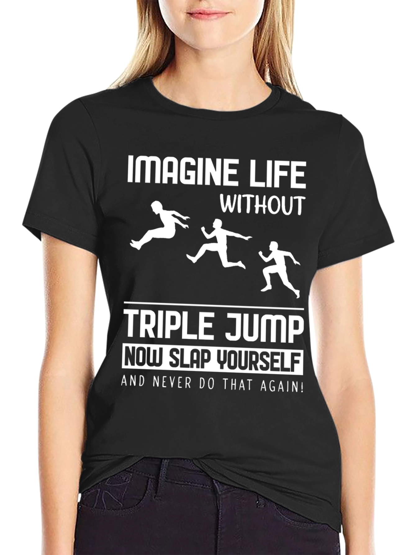 Black Triple Jump T-Shirt: Imagine Life Without It! view 2