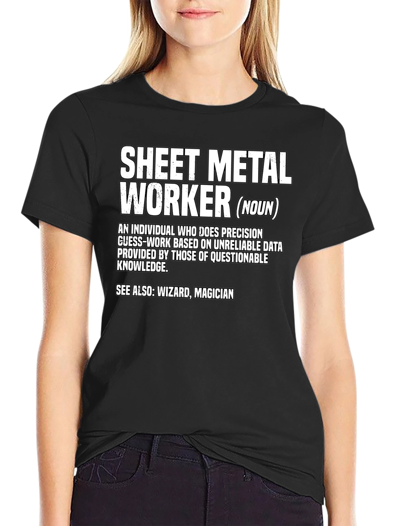 Black Sheet Metal Worker Graphic Tee view 2