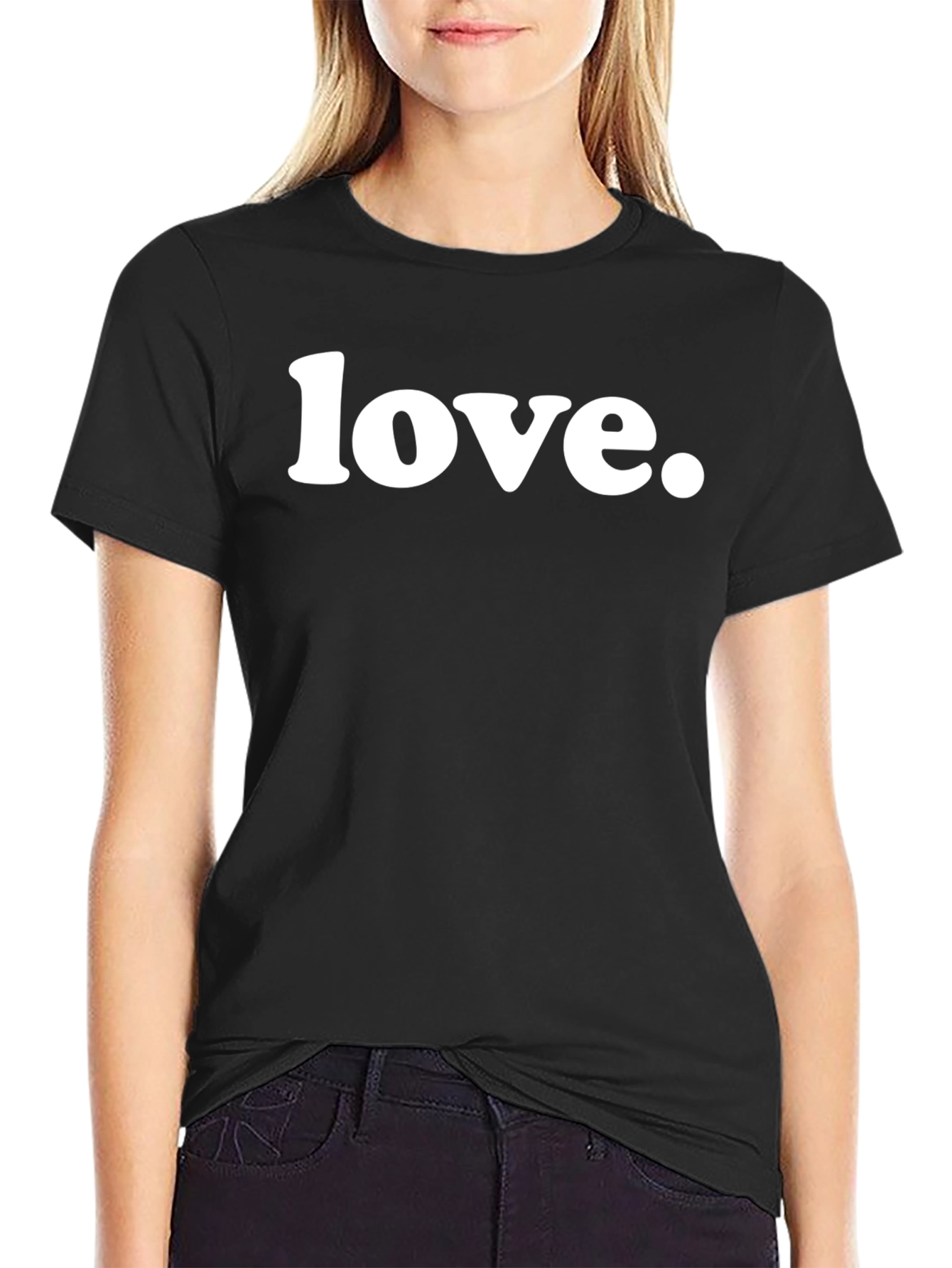 Black Love Graphic Tee - Trendy Black T-Shirt view 2
